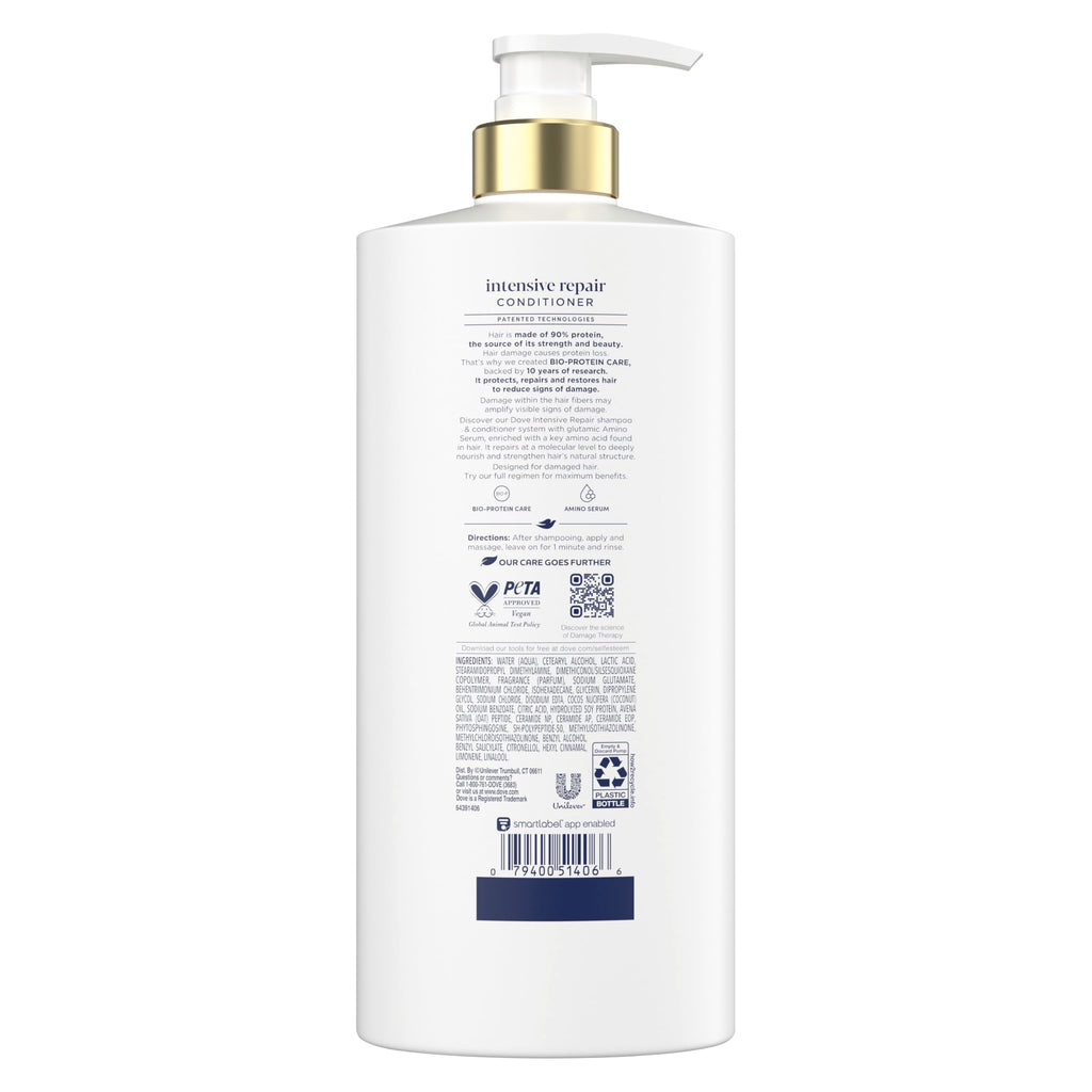 Dove Conditioner Intensive Repair 4 count for Damaged Hair Bio-Protein Care Technology and Amino Serum 12 oz