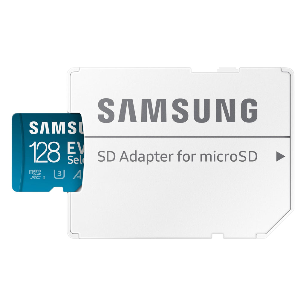 SAMSUNG EVO Select Micro SD-Memory-Card + Adapter, 128GB microSDXC 130MB/s Full HD & 4K UHD, UHS-I, U3, A2, V30, Expanded Storage for Android Smartphones, Tablets, Nintendo-Switch (MB-ME128KA/AM)