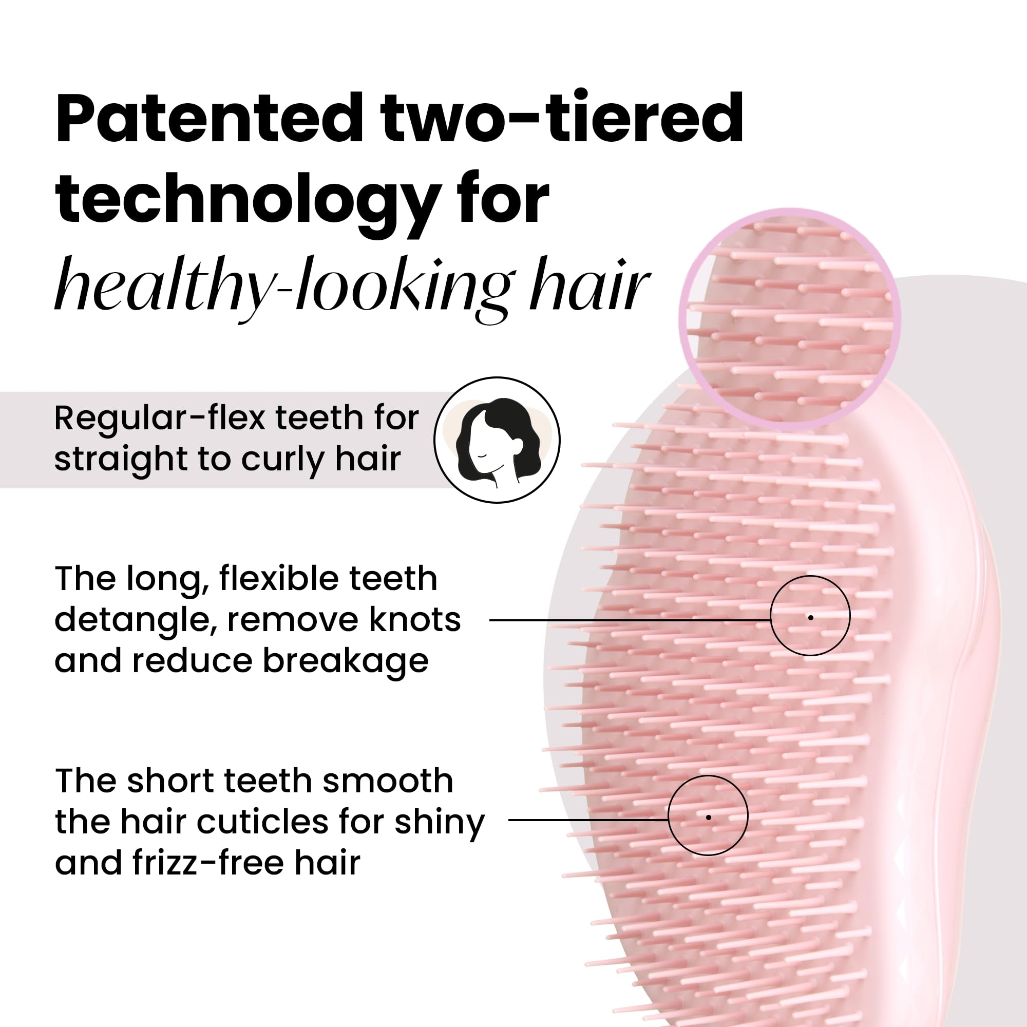 Tangle Teezer Original Detangler Brush, Dry & Wet Hairbrush for All Hair Types, Pink Fizz