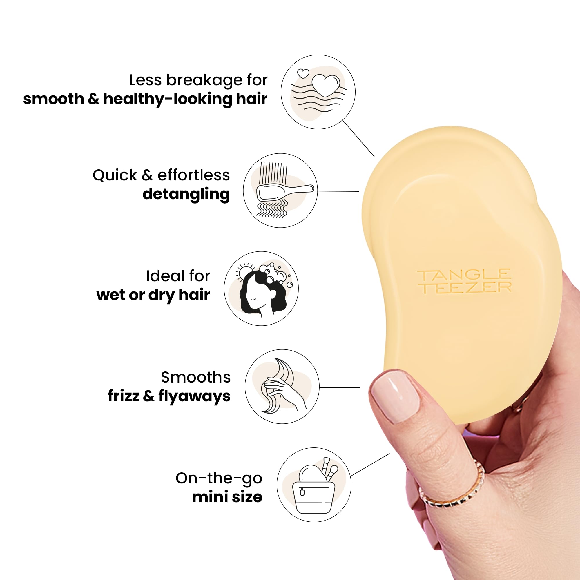 Tangle Teezer Original Detangler Brush, Dry & Wet Hairbrush for All Hair Types, Pink Fizz