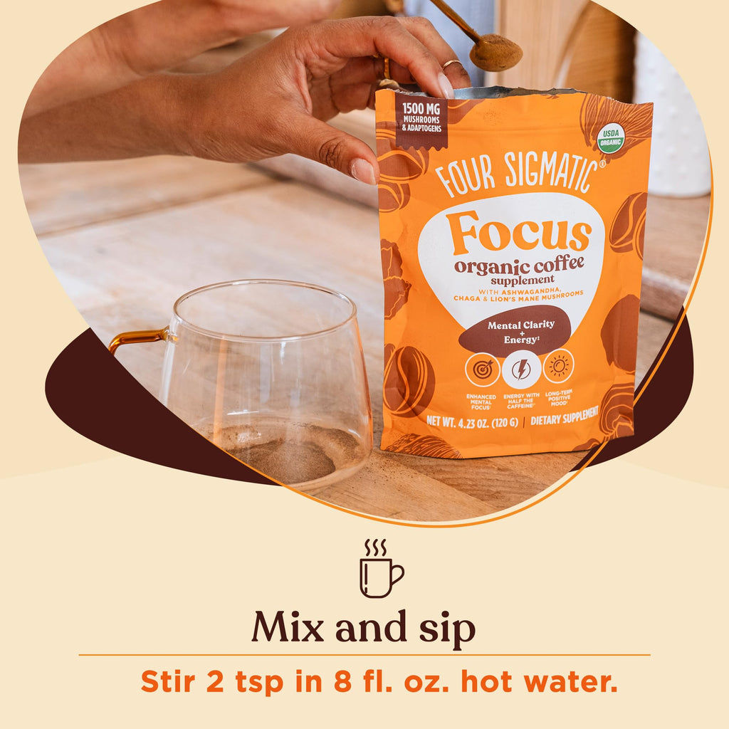 Four Sigmatic Original Mushroom Coffee | High Dose Lion's Mane, Chaga, Turkey Tail, Cordyceps and Reishi | Energy, Focus & Immune Support | 30 Servings