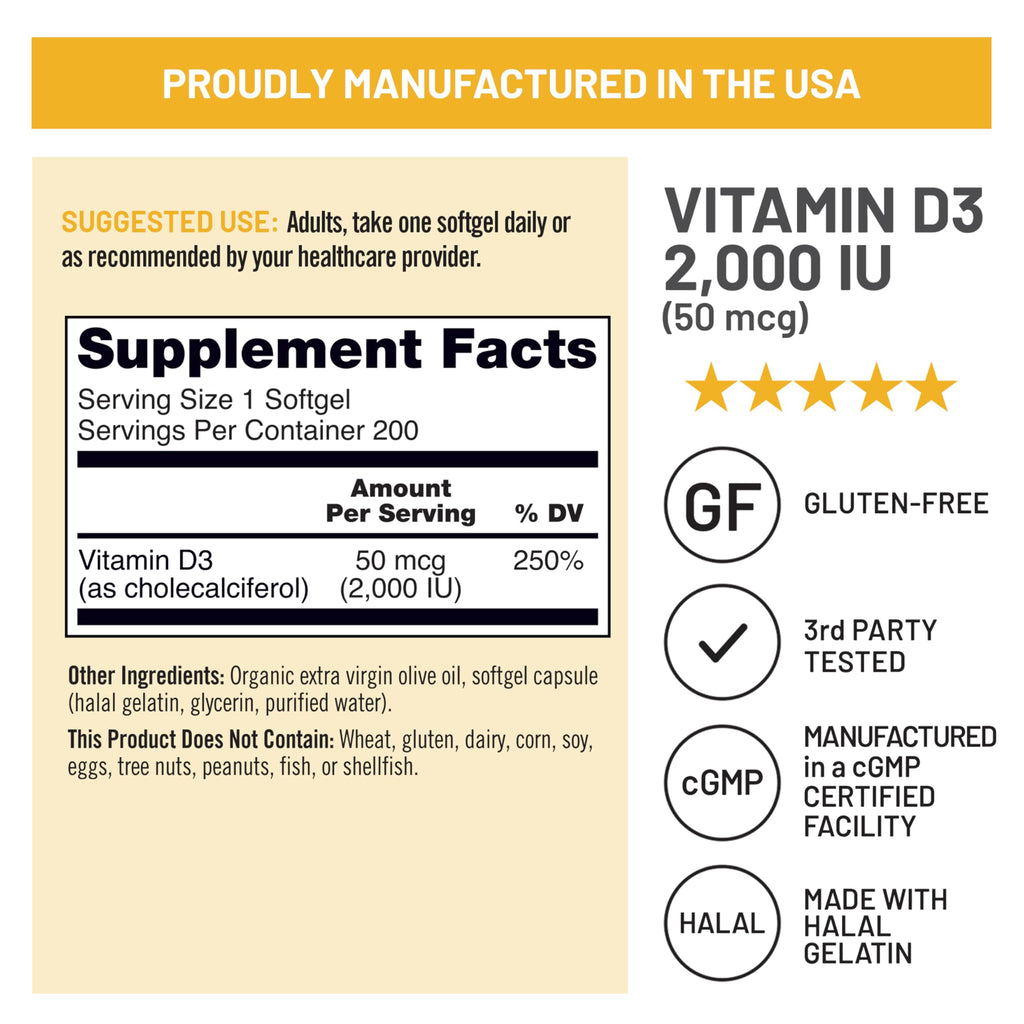 NatureWise Vitamin D3 5000iu (125 mcg) 1 Year Supply for Immune Support, Healthy Muscle Function, and Bone Health - Non-GMO, Gluten Free in Organic Extra Virgin Olive Oil, (Mini Softgel), 360 Count