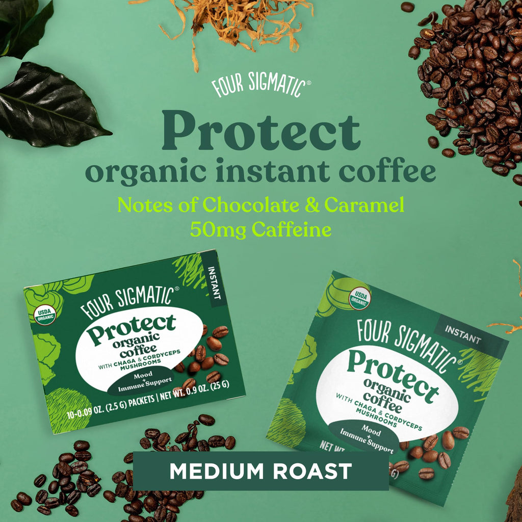 Four Sigmatic Original Mushroom Coffee | High Dose Lion's Mane, Chaga, Turkey Tail, Cordyceps and Reishi | Energy, Focus & Immune Support | 30 Servings