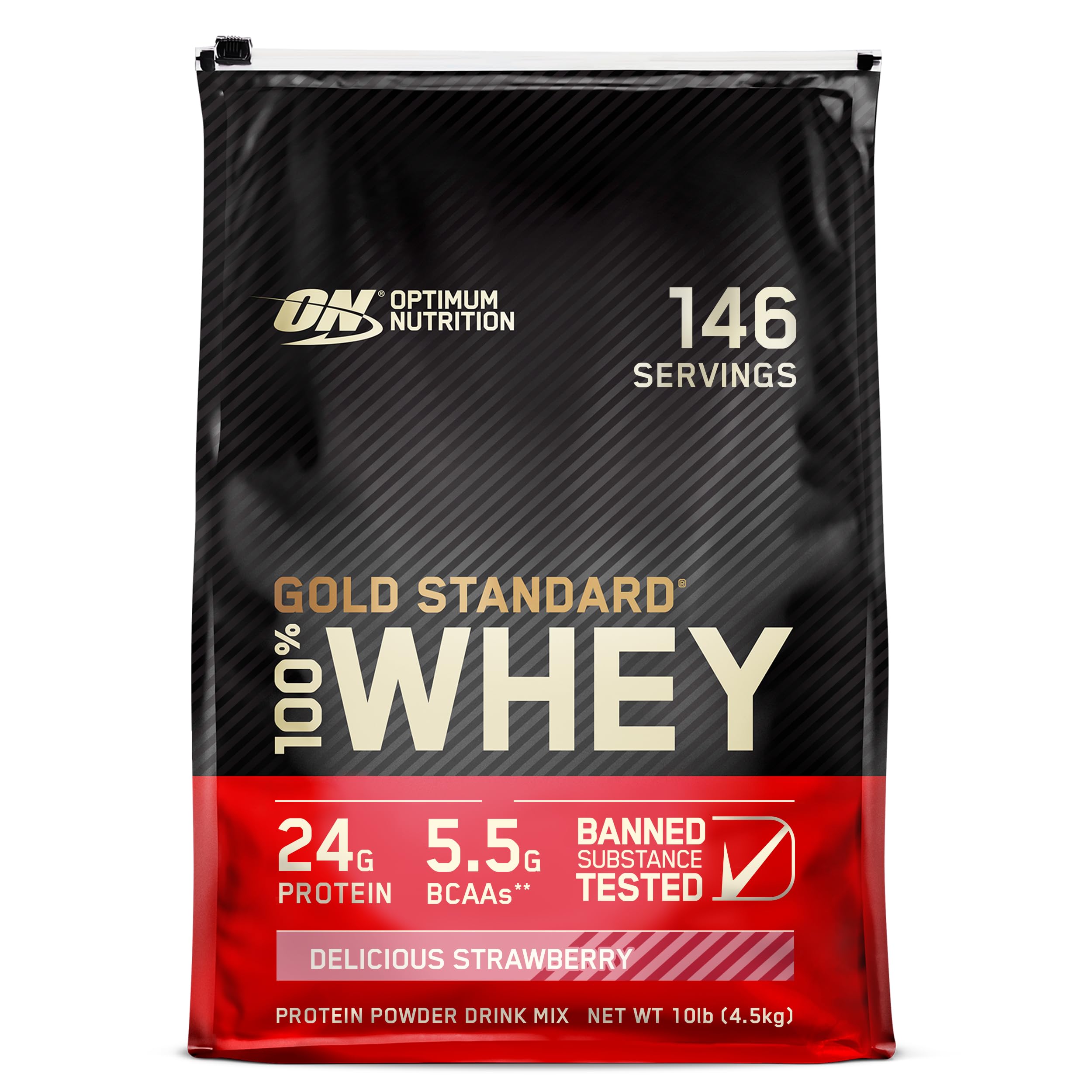 Optimum Nutrition Gold Standard 100% Whey Protein Powder, Double Rich Chocolate, 5 Pound (Packaging May Vary)