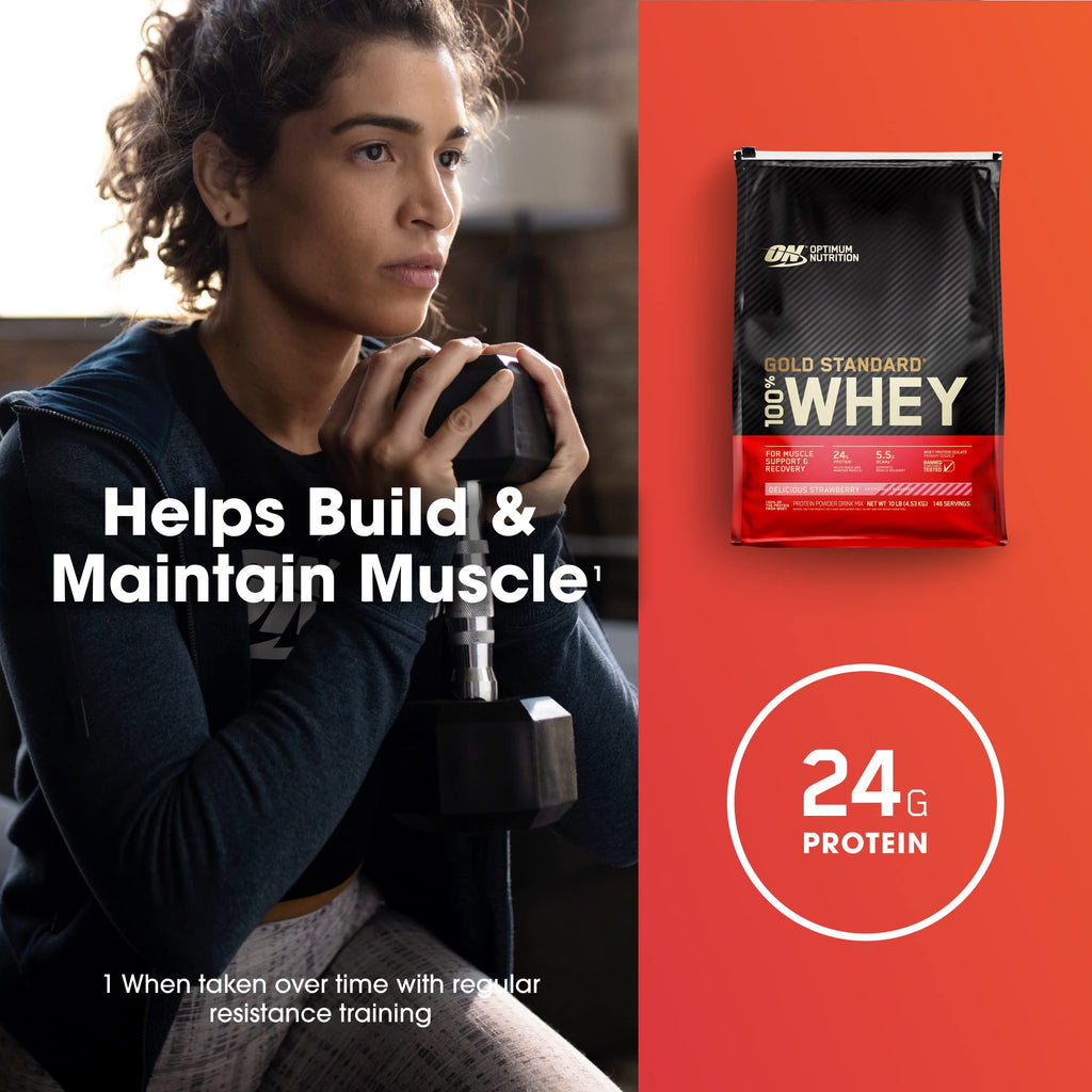 Optimum Nutrition Gold Standard 100% Whey Protein Powder, Double Rich Chocolate, 5 Pound (Packaging May Vary)