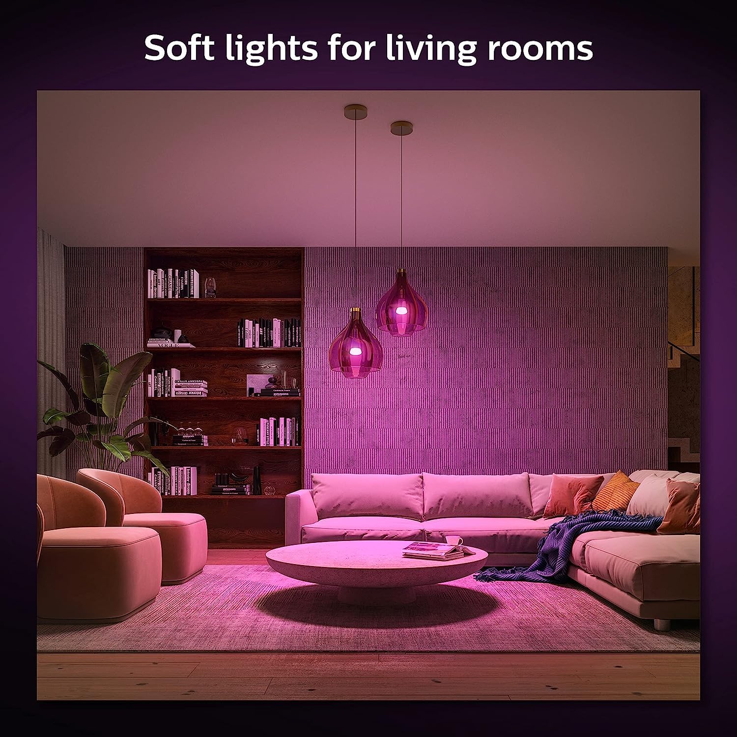 Philips Hue Smart Light Bulbs Starter Kit, Includes (1) Bridge, (2) 60W A19 Bulbs, White and Color Ambiance LED Color Changing Lights, 800LM, E26, Control with App or Voice Assistant