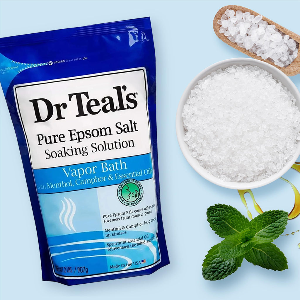 Dr Teal's Epsom Salt Bath Soaking Solution, Eucalyptus and Lavender, 2 Count, 3lb Bags - 6lbs Total
