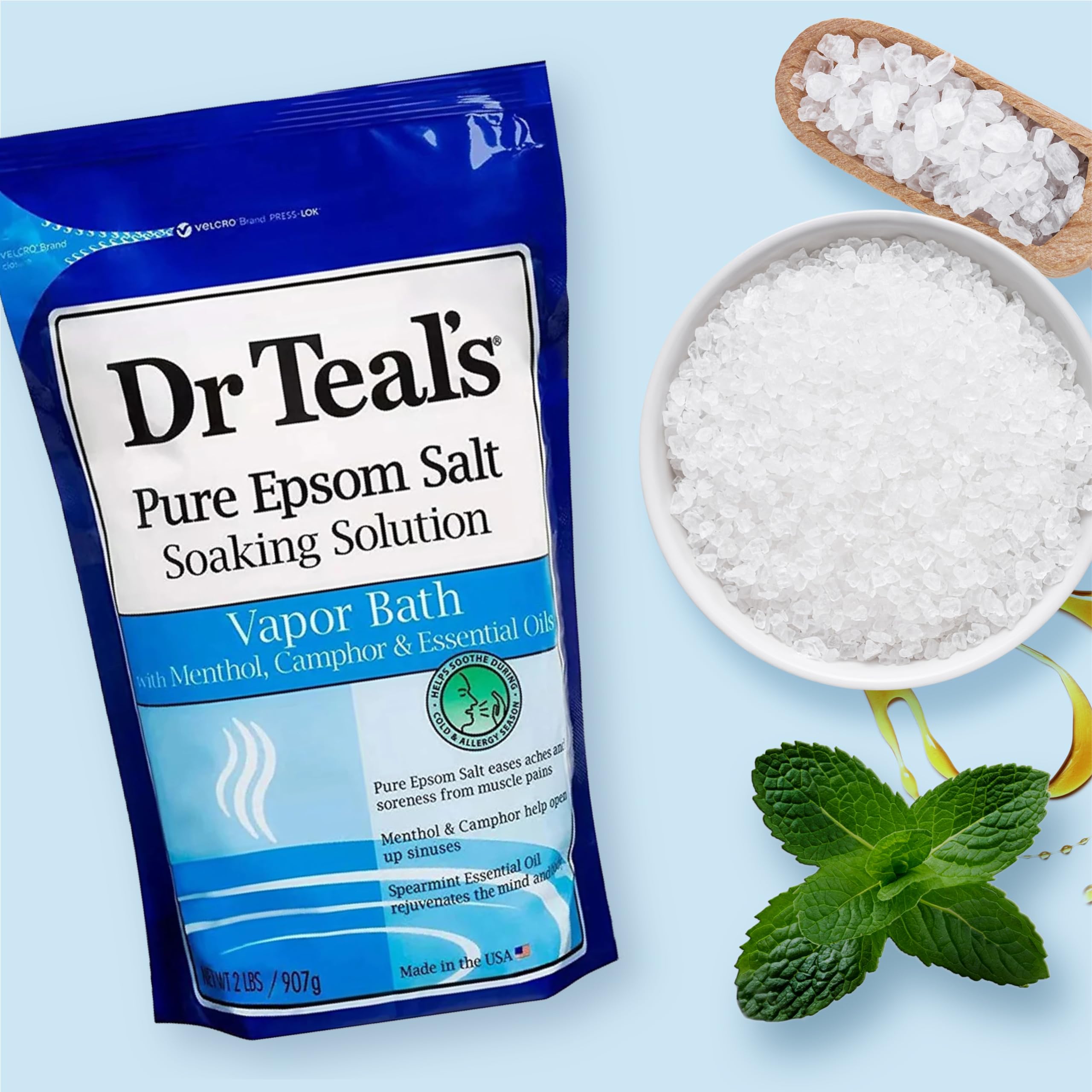 Dr Teal's Epsom Salt Bath Soaking Solution, Eucalyptus and Lavender, 2 Count, 3lb Bags - 6lbs Total
