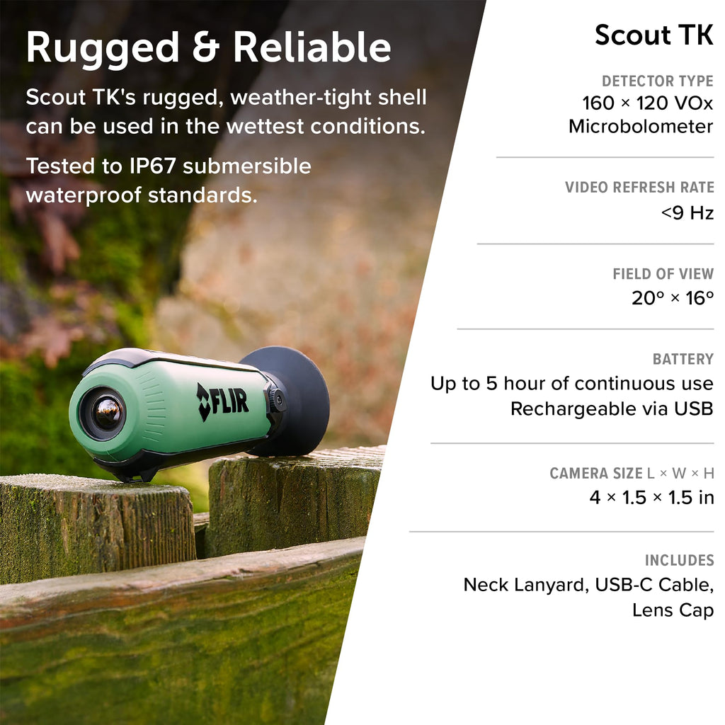 FLIR Scout TK - Compact Thermal Imaging Monocular for Wildlife Viewing, Hunting & Outdoor