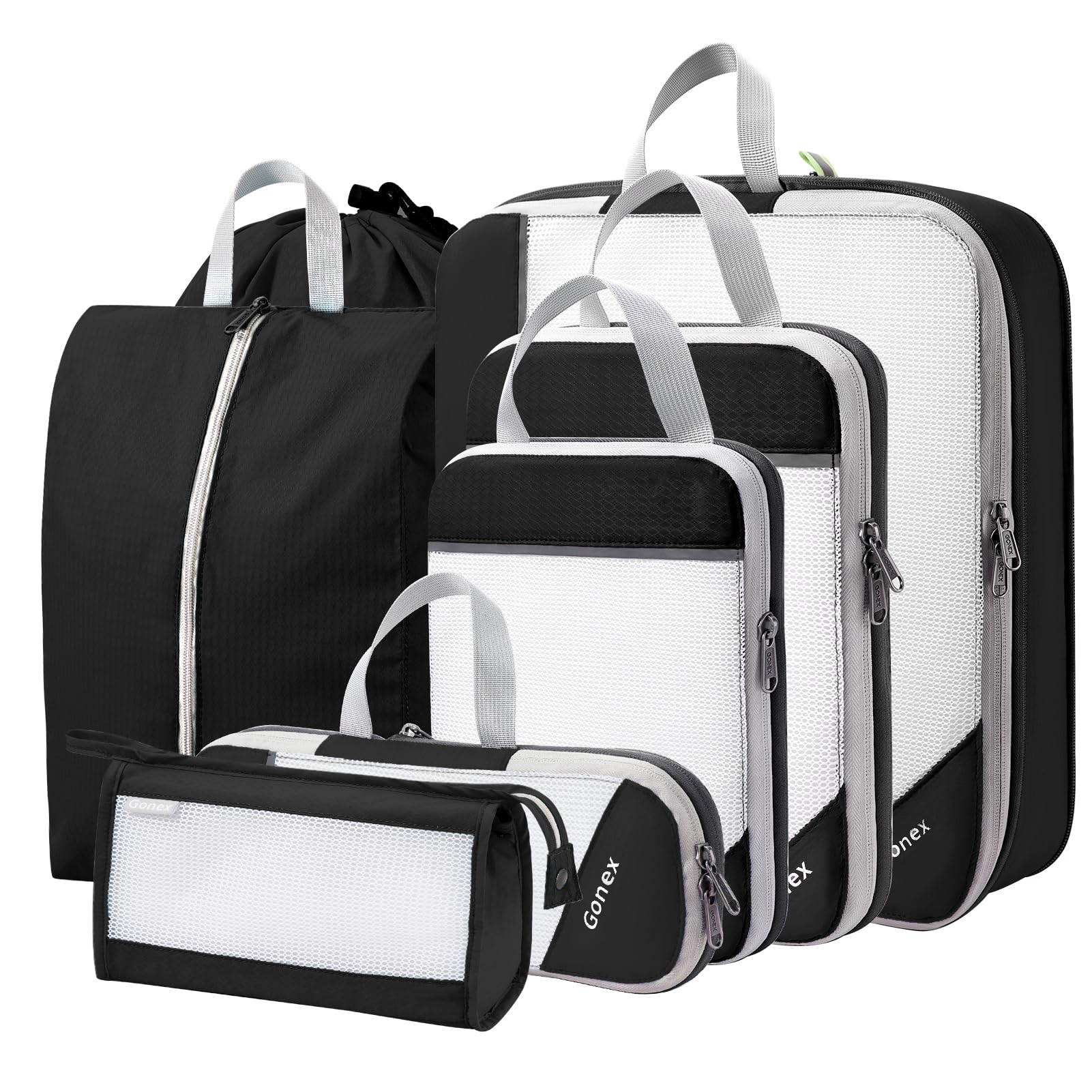 Compression Packing Cubes, Gonex Extensible Storage Mesh Bags Organizers