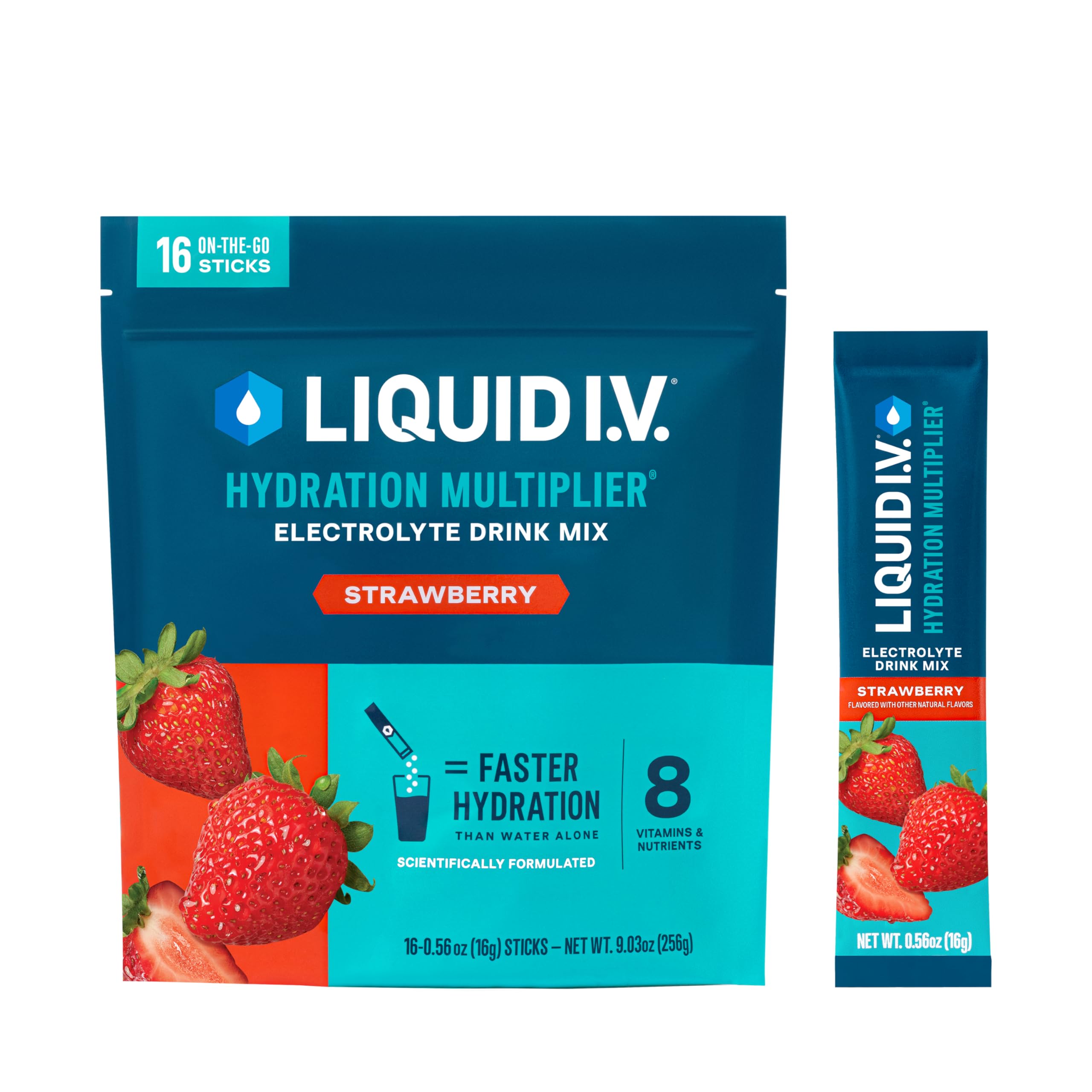 Liquid I.V.® Hydration Multiplier - Lemon Lime | Electrolyte Powder Drink Mix | 1 Pack (16 Servings)