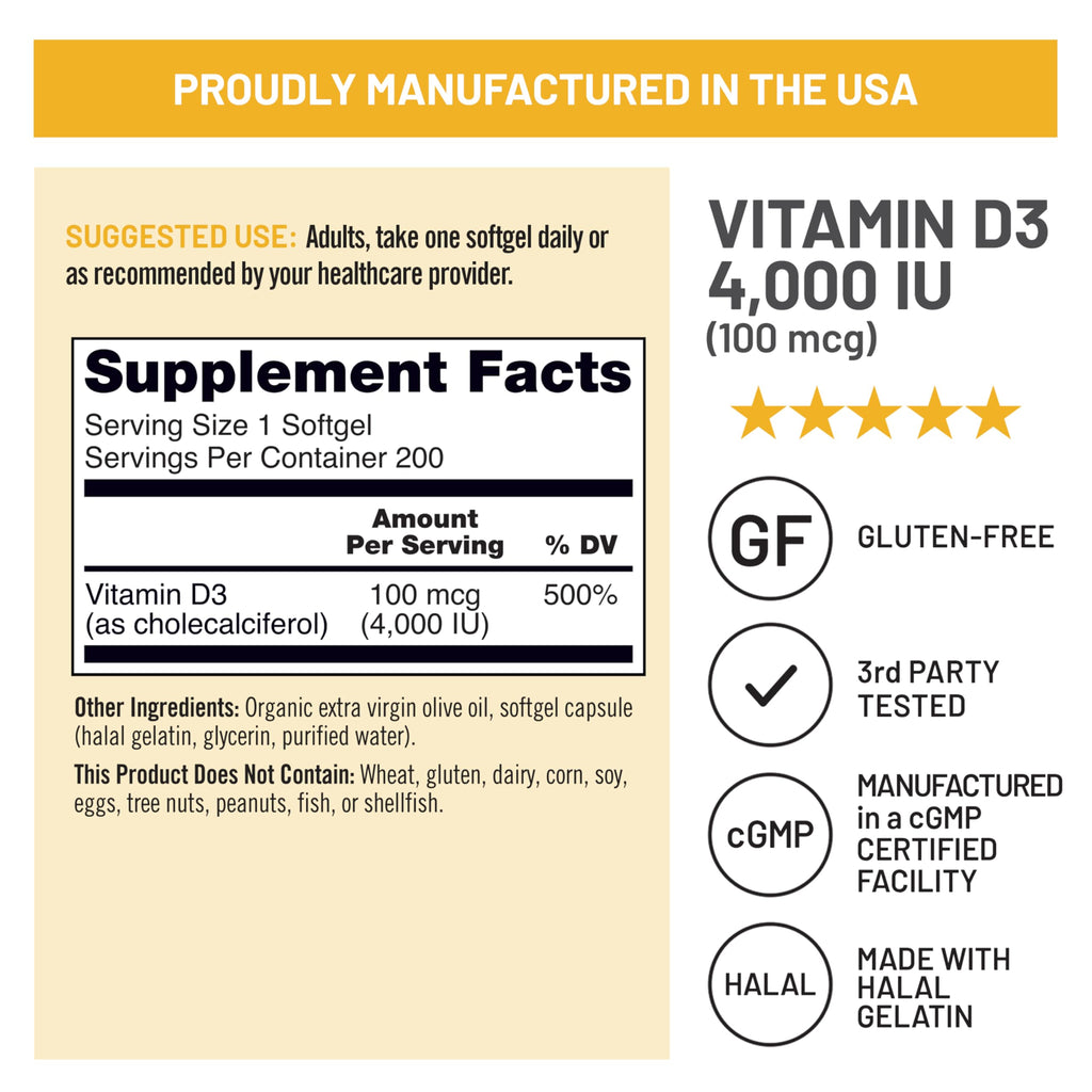 NatureWise Vitamin D3 5000iu (125 mcg) 1 Year Supply for Immune Support, Healthy Muscle Function, and Bone Health - Non-GMO, Gluten Free in Organic Extra Virgin Olive Oil, (Mini Softgel), 360 Count