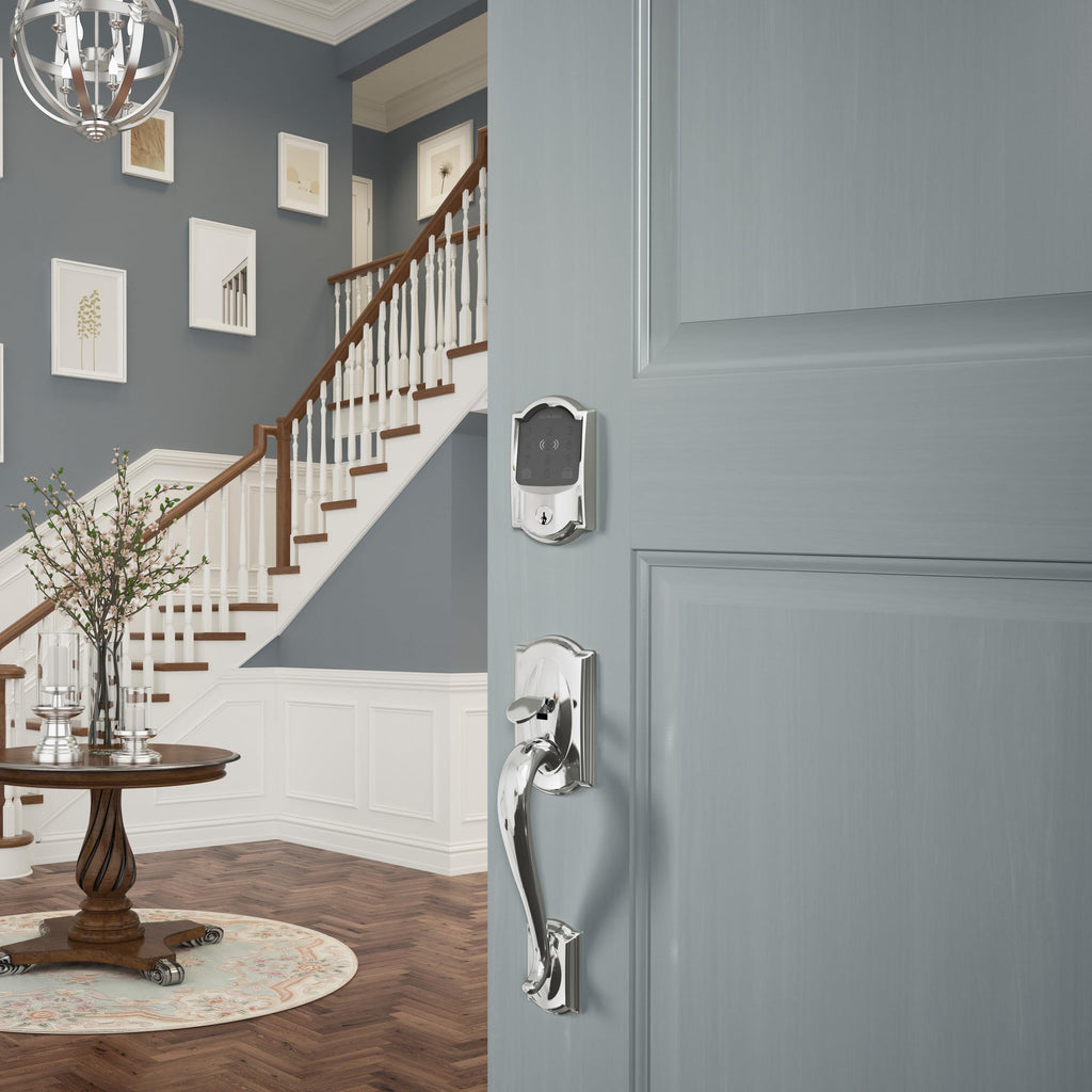Schlage Encode Plus Smart Wi-Fi Lock for Front Door, Keyless Entry Deadbolt, Unlock with Apple Watch, Built-in WiFi and App Control, Easy Install, Alexa & Apple HomeKit Compatible, Satin Nickel