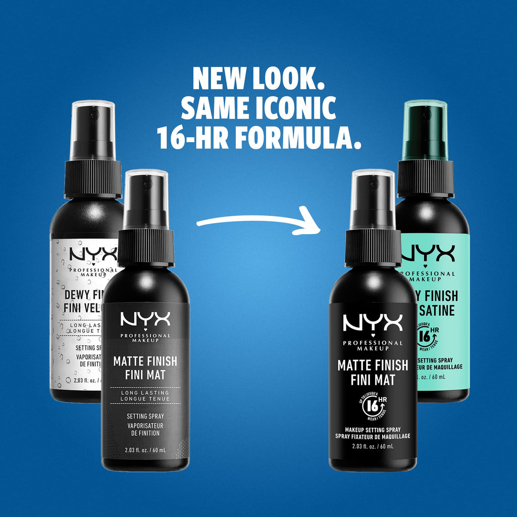 NYX PROFESSIONAL MAKEUP Makeup Setting Spray - Matte Finish, Long-Lasting Face Mist for up to 16HR Wear, Vegan Formula
