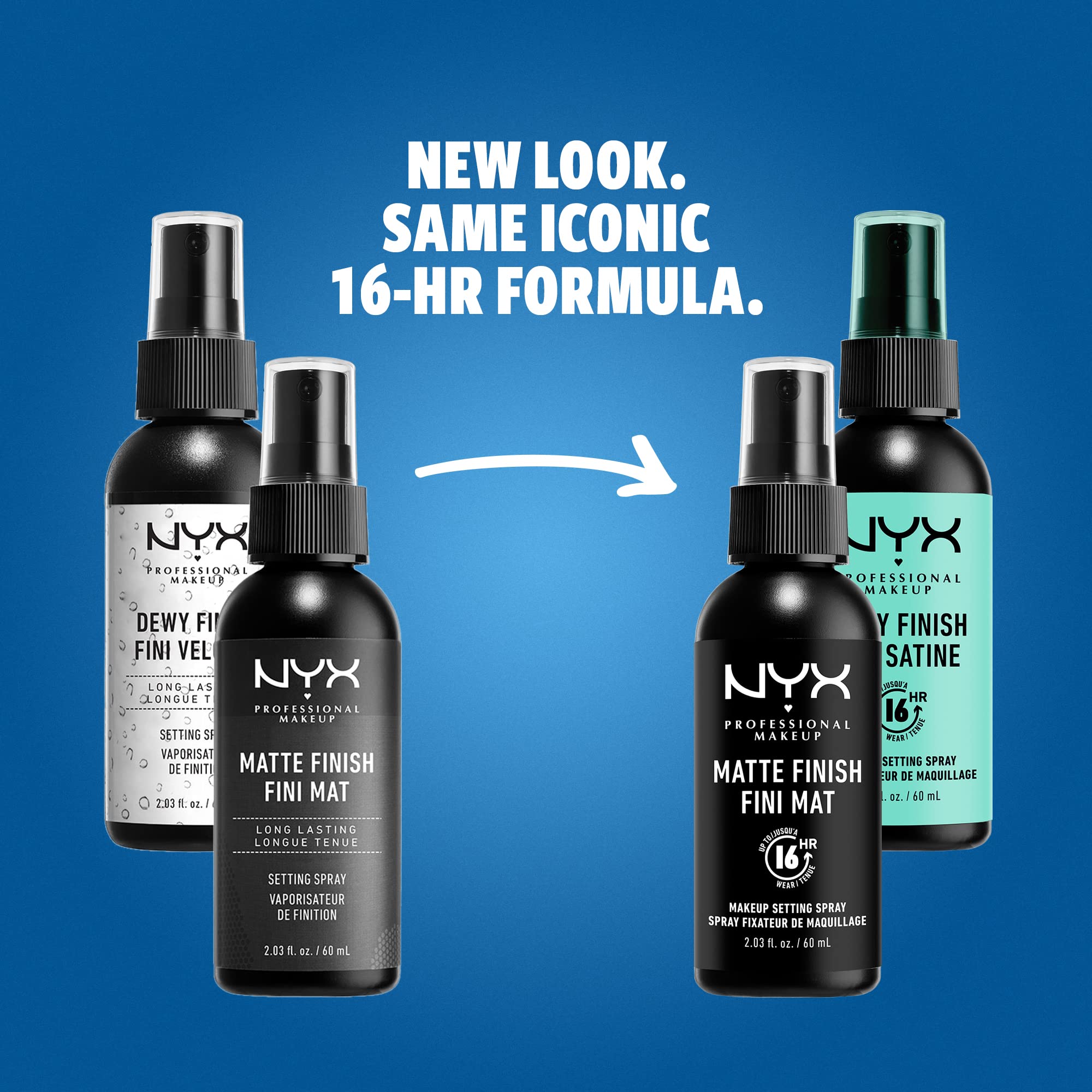 NYX PROFESSIONAL MAKEUP Makeup Setting Spray - Matte Finish, Long-Lasting Face Mist for up to 16HR Wear, Vegan Formula