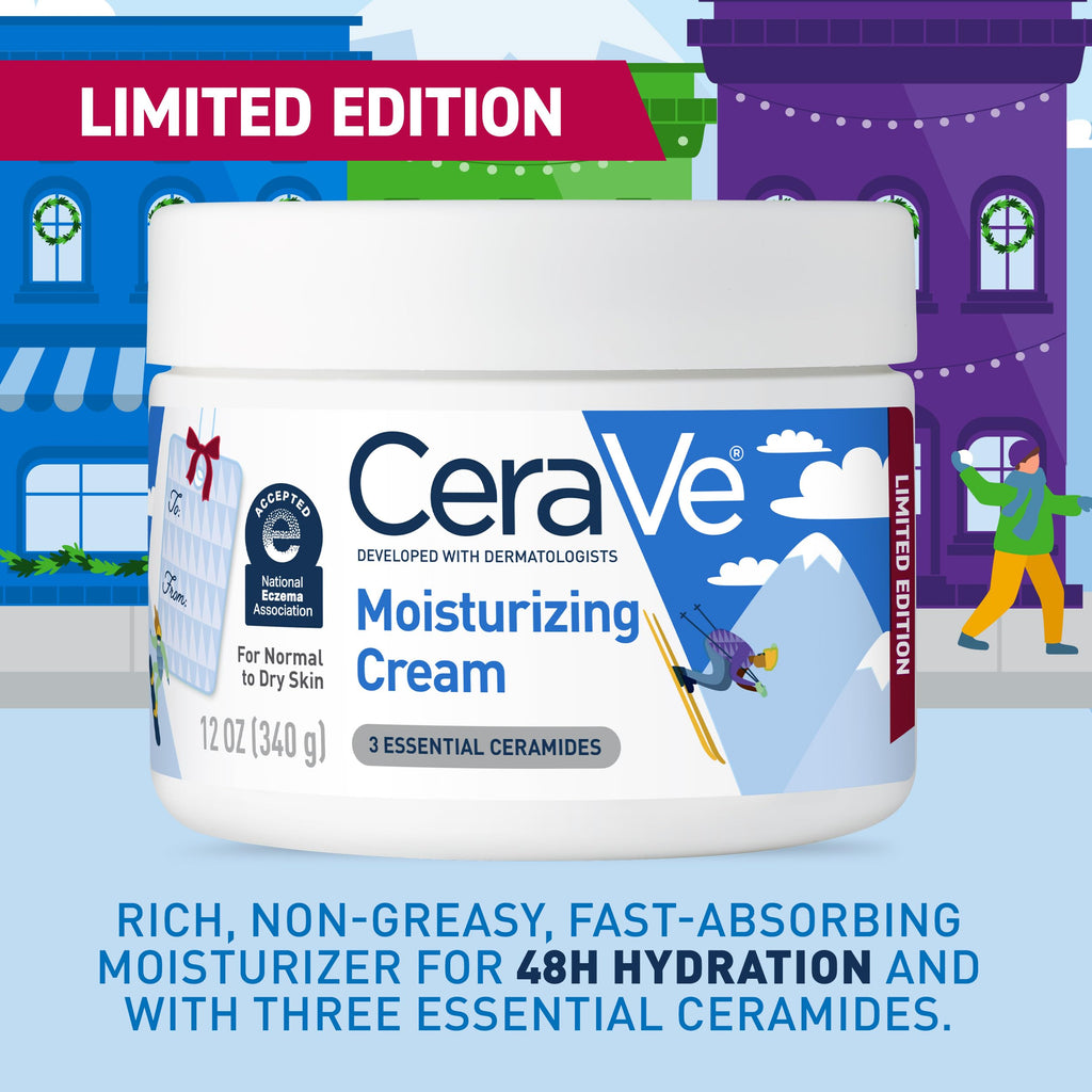 CeraVe Moisturizing Cream, Body and Face Moisturizer for Dry Skin, Body Cream with Hyaluronic Acid and Ceramides, Daily Moisturizer, Oil-Free, Fragrance Free, Non-Comedogenic, 19 Ounce