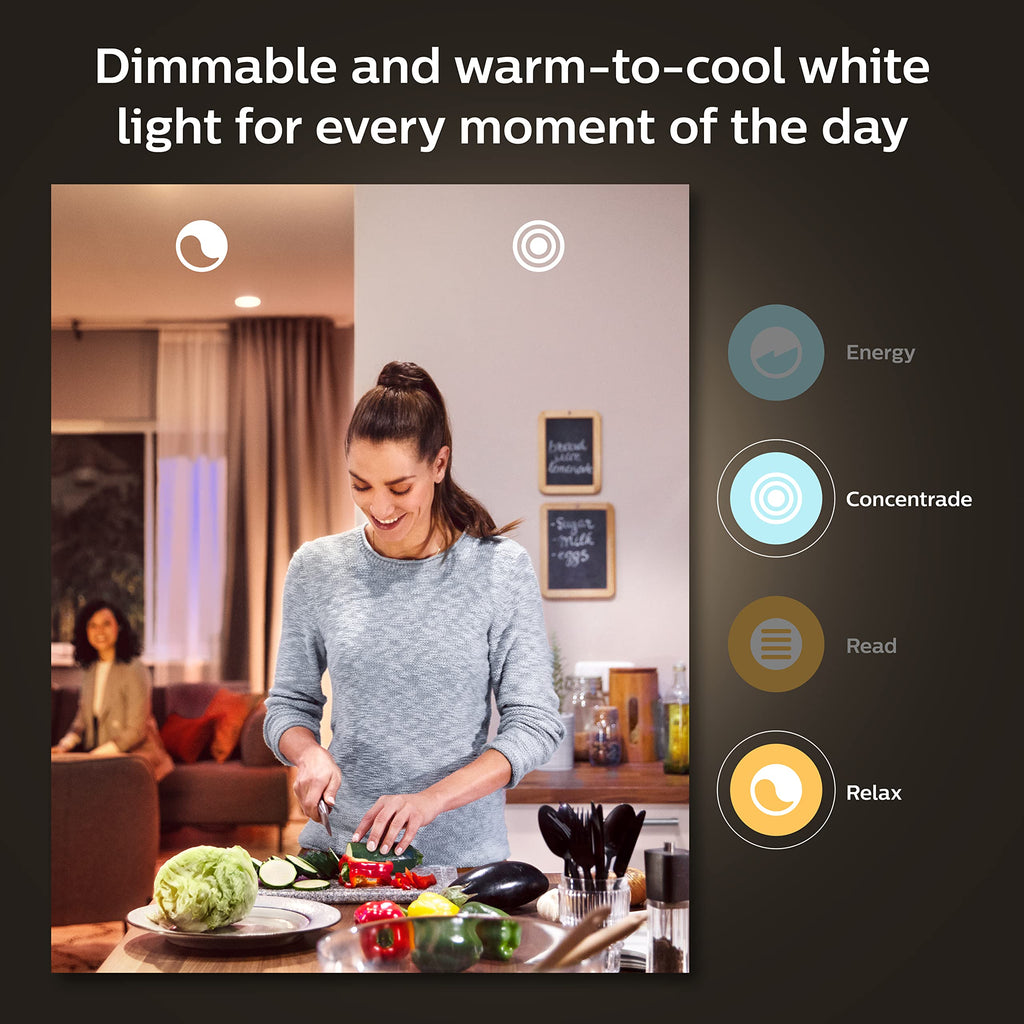 Philips Hue Smart Light Bulbs Starter Kit, Includes (1) Bridge, (2) 60W A19 Bulbs, White and Color Ambiance LED Color Changing Lights, 800LM, E26, Control with App or Voice Assistant