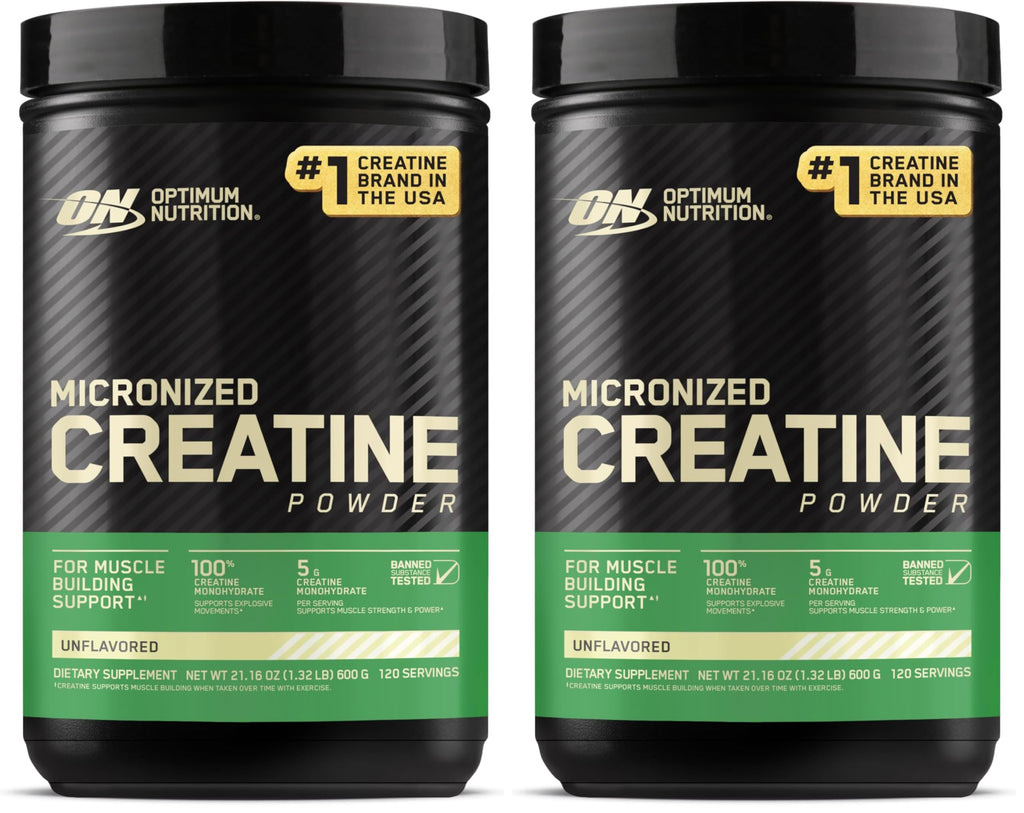 Optimum Nutrition Micronized Creatine Monohydrate Powder, Unflavored, 120 Servings, 600 Grams (Packaging May Vary)