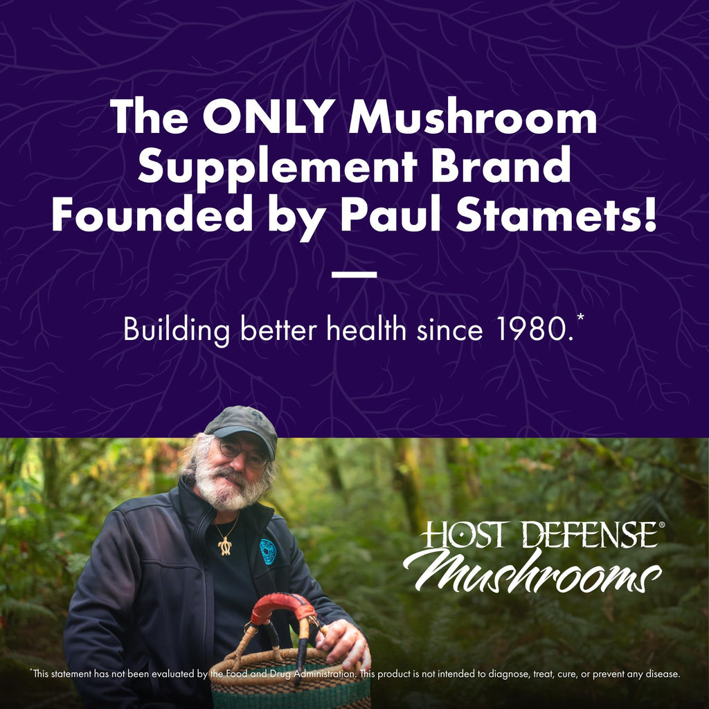 Host Defense Mushrooms Lion's Mane - Supplement Capsules for Brain Health Support - Mushroom Support for Focus & Memory Function - Immune & Nervous System Supplement - 60 Capsules