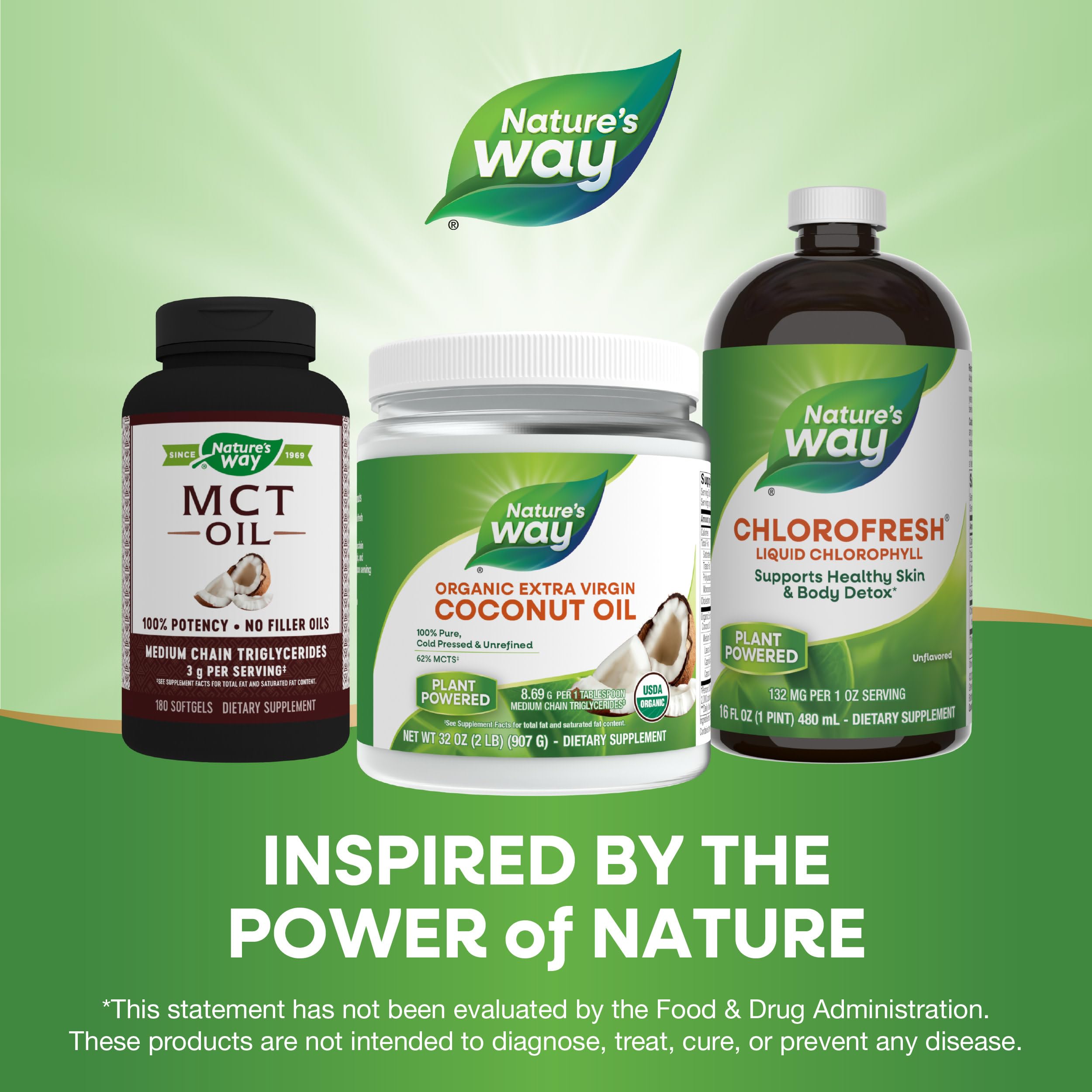 Nature's Way USDA Organic Extra Virgin Coconut Oil- Pure, Cold-Pressed, Non-GMO, 16 Ounces
