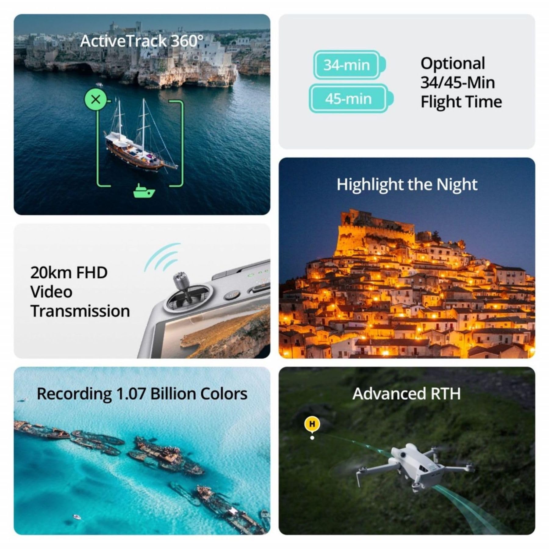 DJI Mini 4 Pro (DJI RC 2), Drones with Camera for Adults 4K, Under 0.549 lbs/249 g, 34 Mins Flight Time, 20km Max Video Transmission Distance, Omnidirectional Vision Sensing, Mini Drone for Beginners