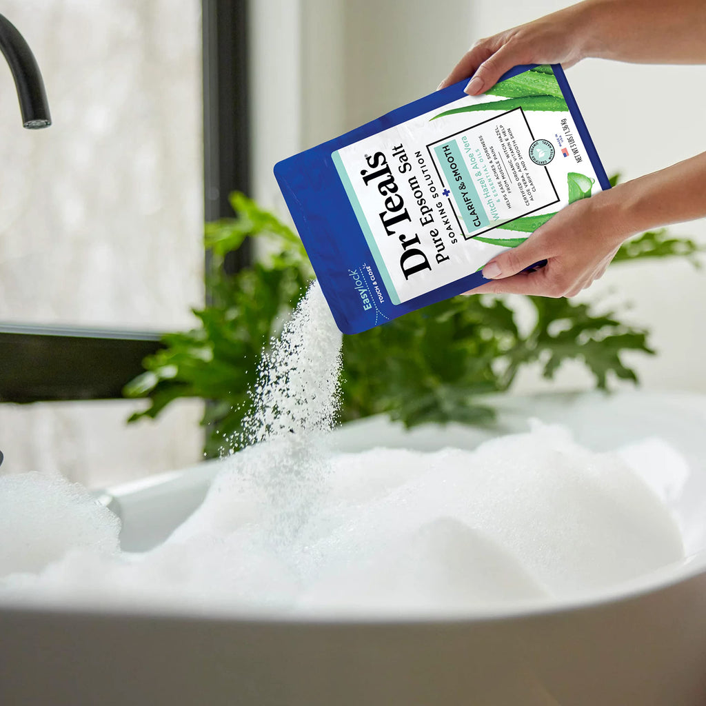 Dr Teal's Epsom Salt Bath Soaking Solution, Eucalyptus and Lavender, 2 Count, 3lb Bags - 6lbs Total