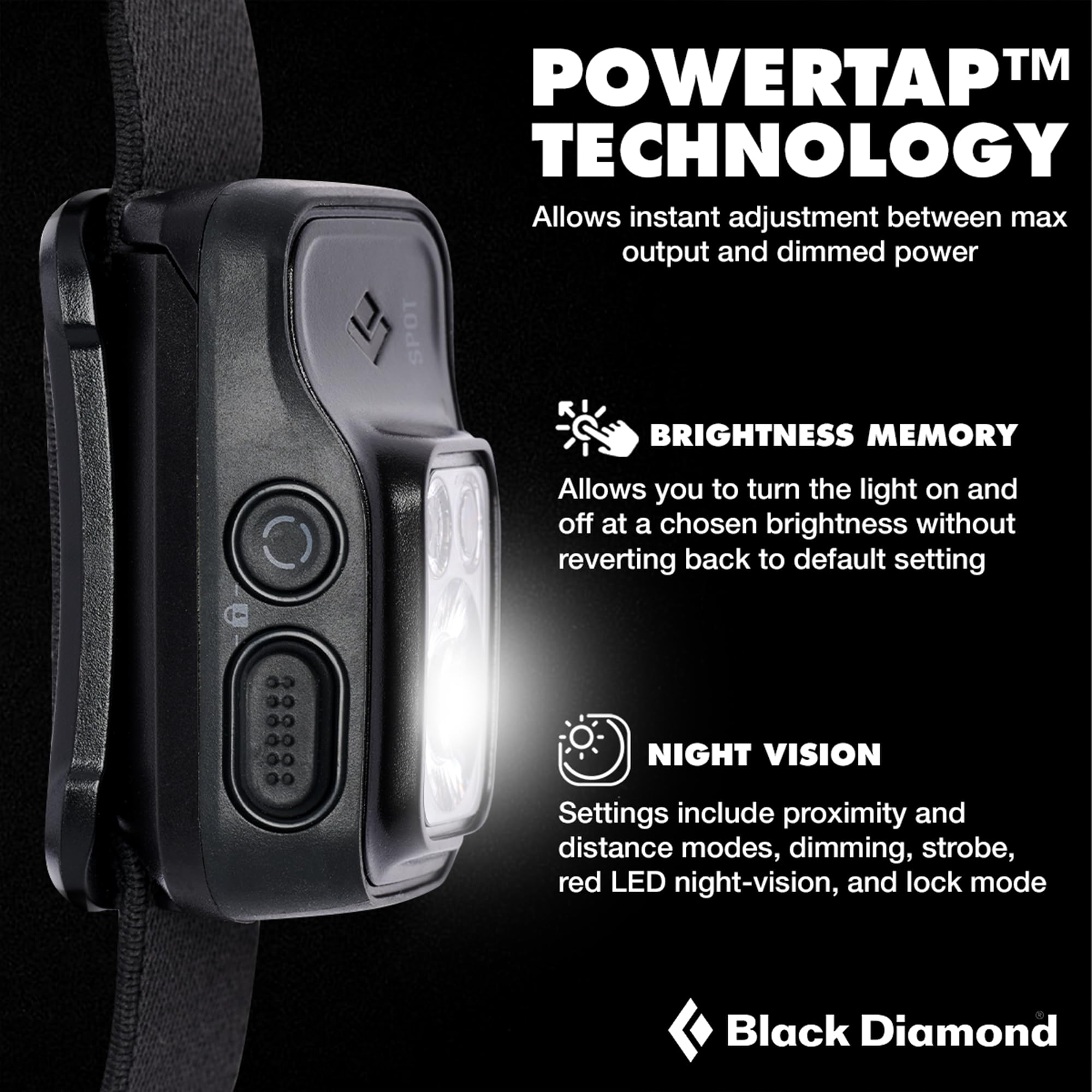 BLACK DIAMOND Spot 400 Headlamp | 400 Lumens Brightness, Dimmable | Waterproof & Durable | 3X AAA Battery Operated (Included) | Graphite