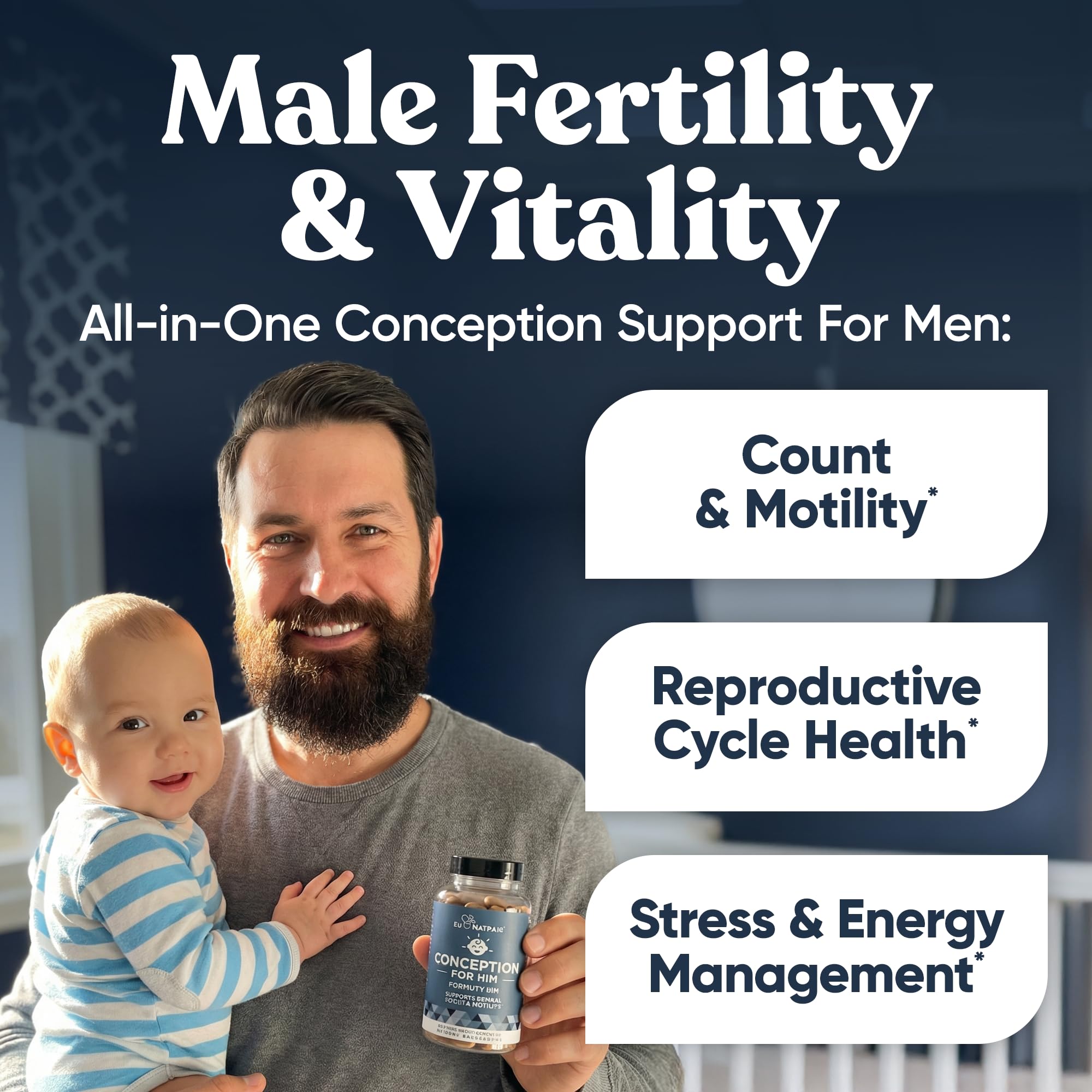 Eu Natural Conception for Her Fertility Supplements for Women - Ovulation, Hormonal Balance & Regular Cycle Support - Myo-Inositol, Folate, Shatavari & Vitex - 60 Vegetarian Capsules