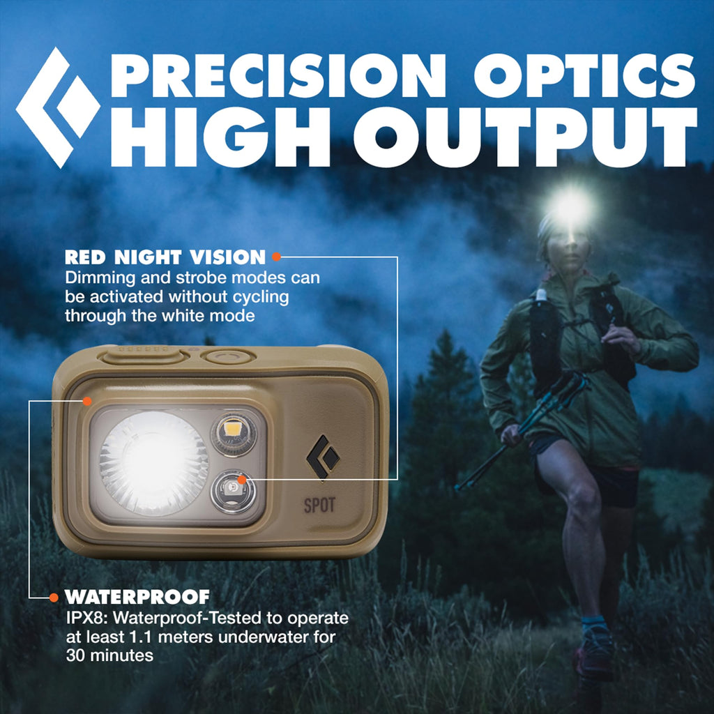BLACK DIAMOND Spot 400 Headlamp | 400 Lumens Brightness, Dimmable | Waterproof & Durable | 3X AAA Battery Operated (Included) | Graphite
