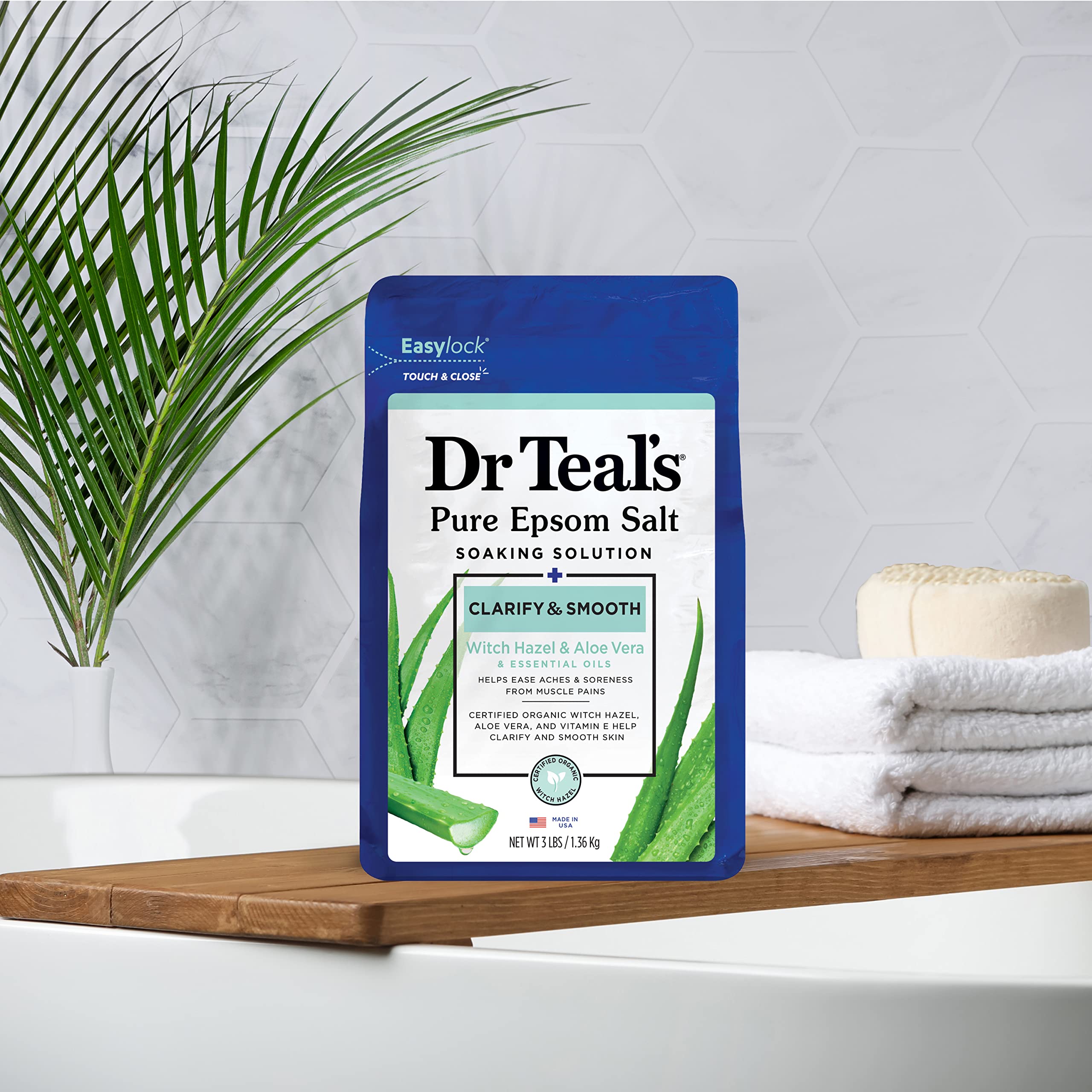 Dr Teal's Epsom Salt Bath Soaking Solution, Eucalyptus and Lavender, 2 Count, 3lb Bags - 6lbs Total