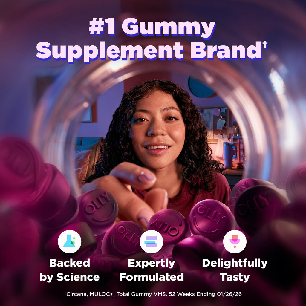OLLY Restful Sleep Gummy Supplement with Melatonin & L-Theanine Chamomile, Blackberry Zen, 50 Gummies (25 Day Supply) Supports a Healthy Sleep Cycle* (Packaging May Vary)