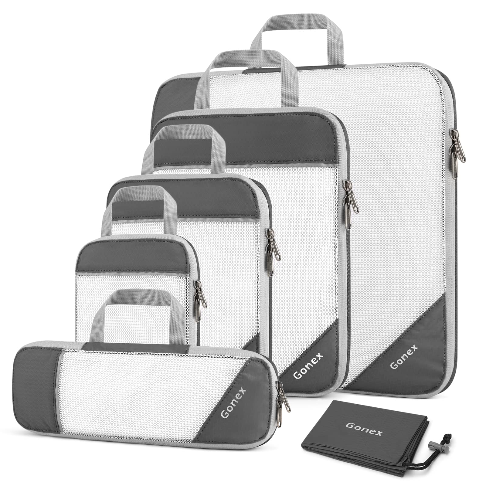 Compression Packing Cubes, Gonex Extensible Storage Mesh Bags Organizers
