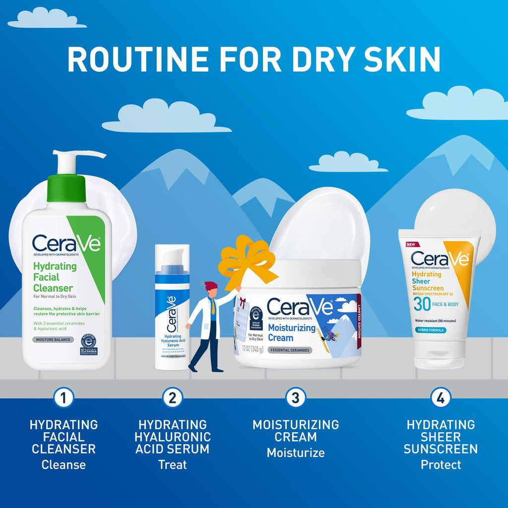 CeraVe Moisturizing Cream, Body and Face Moisturizer for Dry Skin, Body Cream with Hyaluronic Acid and Ceramides, Daily Moisturizer, Oil-Free, Fragrance Free, Non-Comedogenic, 19 Ounce