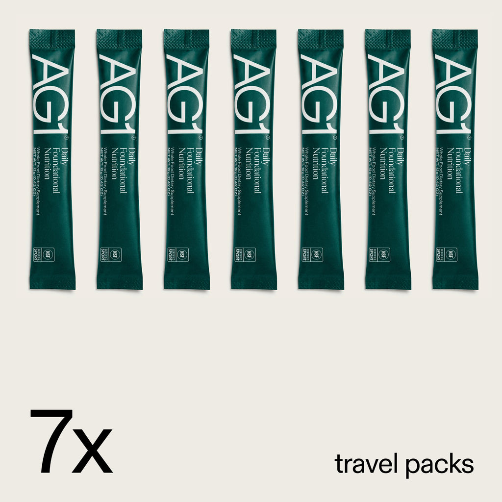 AG1 Multivitamin for Men & Women, Greens Powder Supplement, Probiotic, Gluten Free, Vegan, Keto | 75 Vitamins | Improve Gut Health | (Athletic Greens) Travel Packs 30ct, No Shaker, Classic Formula