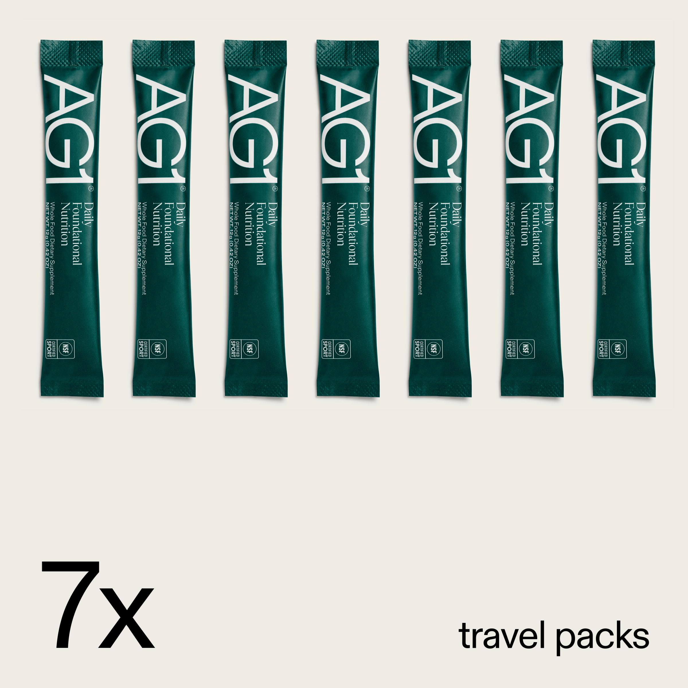 AG1 Multivitamin for Men & Women, Greens Powder Supplement, Probiotic, Gluten Free, Vegan, Keto | 75 Vitamins | Improve Gut Health | (Athletic Greens) Travel Packs 30ct, No Shaker, Classic Formula