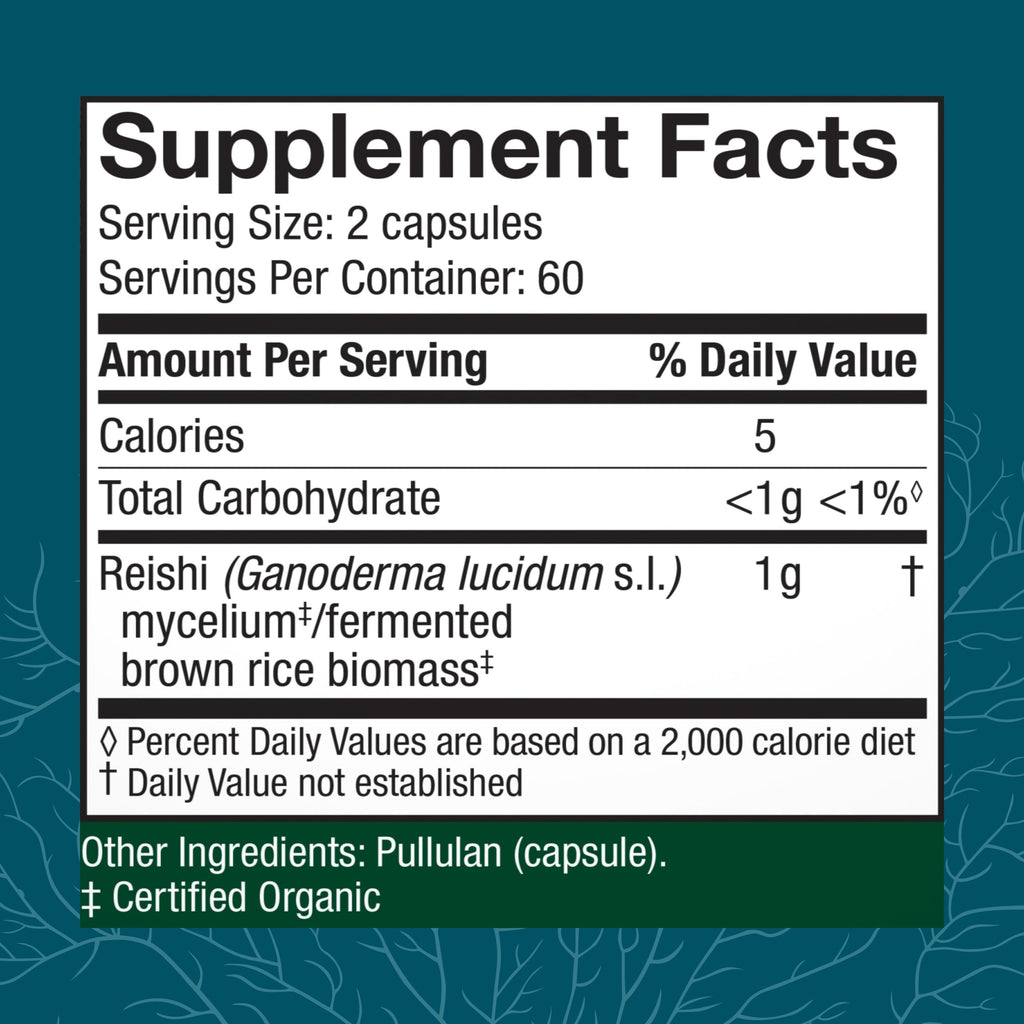 Host Defense Reishi Capsules - Heart & Immune Health Support Supplement - Mushroom Supplement to Support Energy & Vitality - Reishi Supplement to Aid Overall Well-Being - 120 Capsules