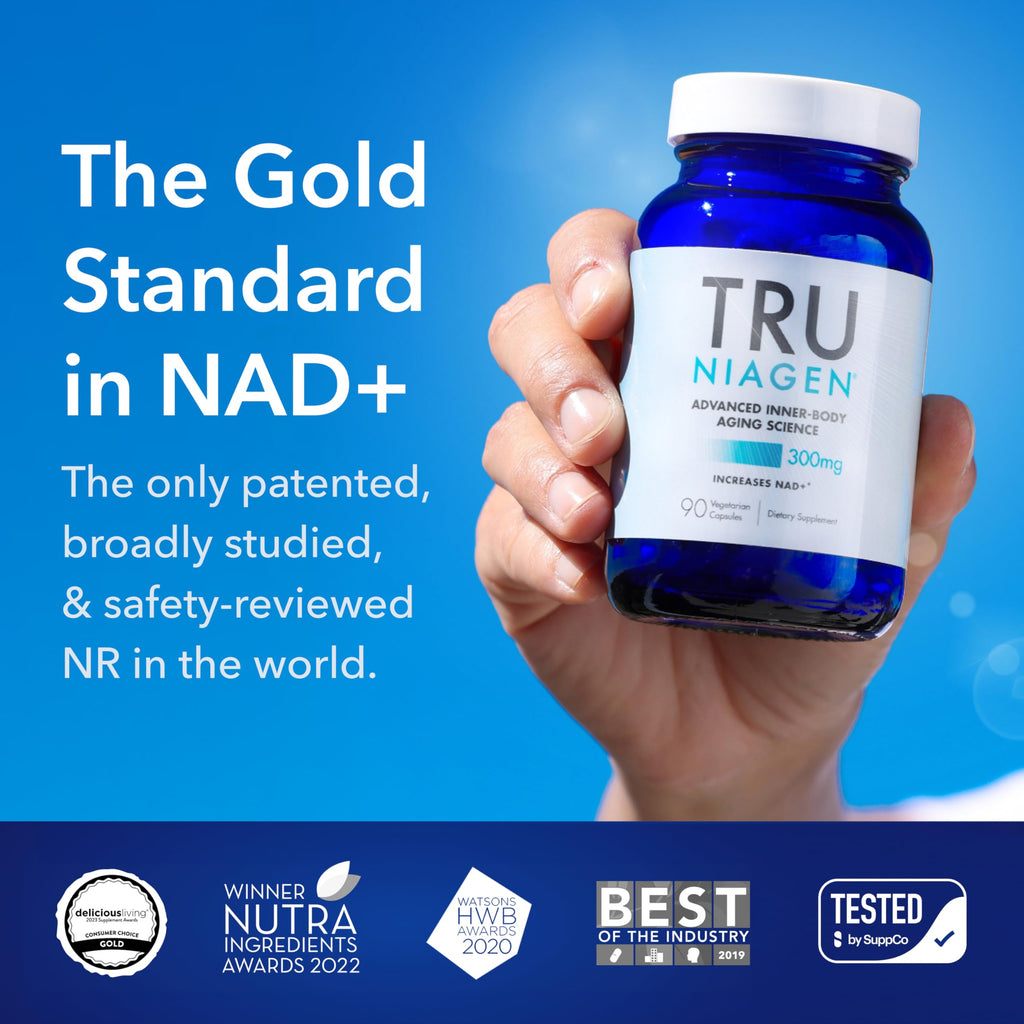 TRU NIAGEN Patented NAD Supplement for Brain Function, Anti Aging & Cell Regeneration, 300mg Niagen, 30 Servings | Supports Cellular Energy, Muscle | Nicotinamide Riboside (NR) Take 1 Daily | 1 Bottle