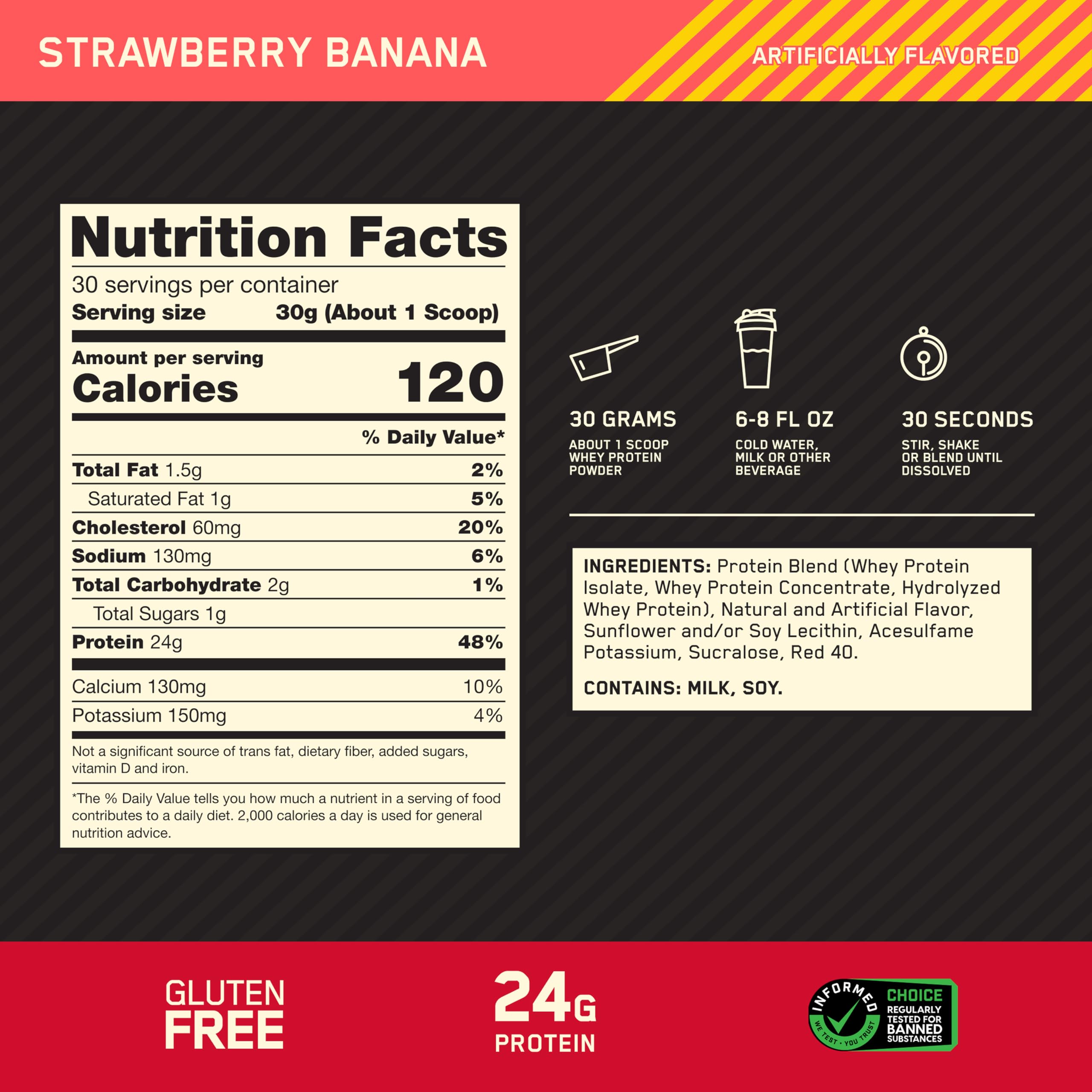 Optimum Nutrition Gold Standard 100% Whey Protein Powder, Double Rich Chocolate, 5 Pound (Packaging May Vary)