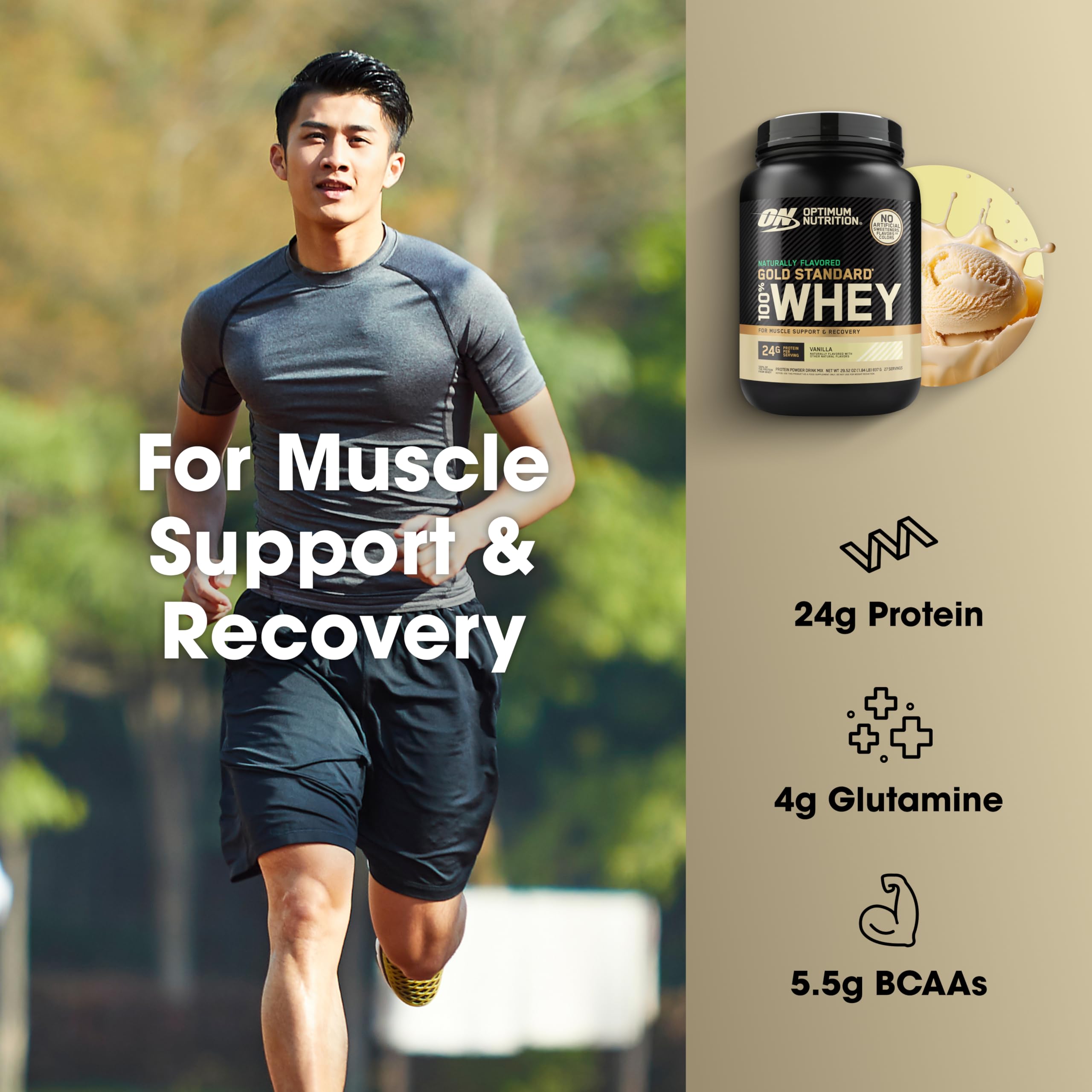 Optimum Nutrition Gold Standard 100% Whey Protein Powder, Double Rich Chocolate, 5 Pound (Packaging May Vary)
