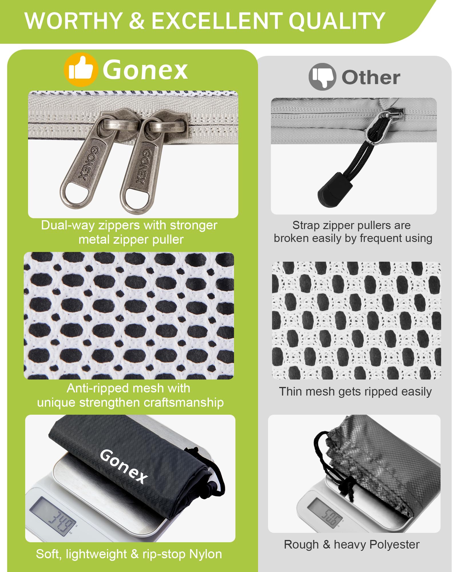 Compression Packing Cubes, Gonex Extensible Storage Mesh Bags Organizers