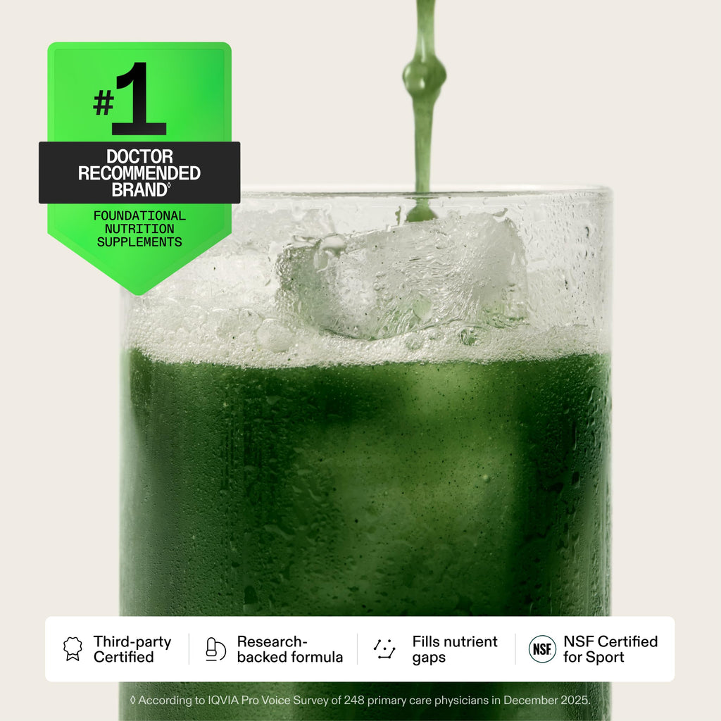 AG1 Multivitamin for Men & Women, Greens Powder Supplement, Probiotic, Gluten Free, Vegan, Keto | 75 Vitamins | Improve Gut Health | (Athletic Greens) Travel Packs 30ct, No Shaker, Classic Formula