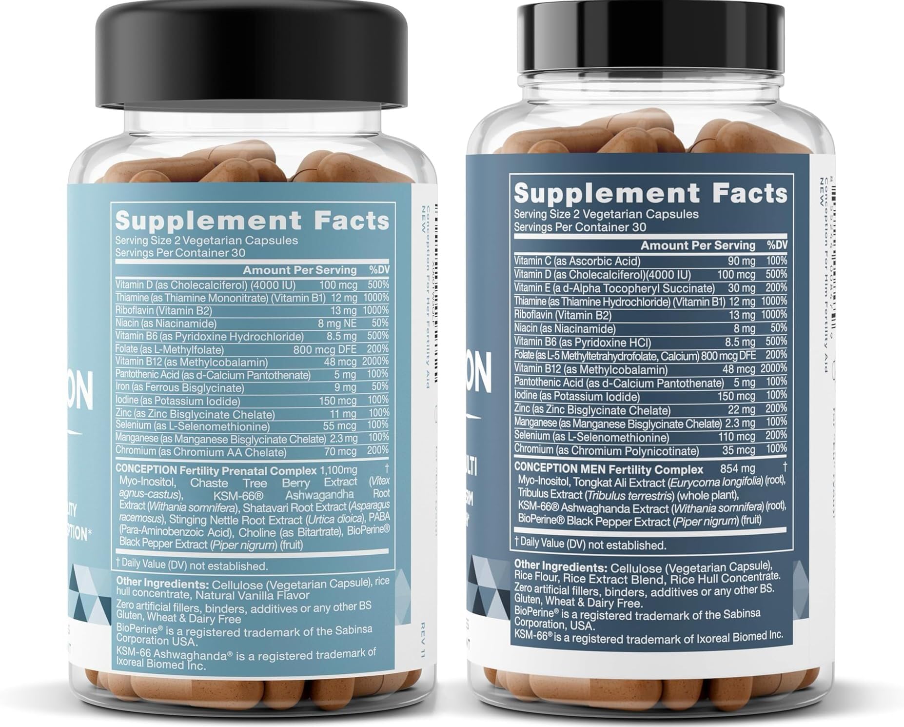 Eu Natural Conception for Her Fertility Supplements for Women - Ovulation, Hormonal Balance & Regular Cycle Support - Myo-Inositol, Folate, Shatavari & Vitex - 60 Vegetarian Capsules
