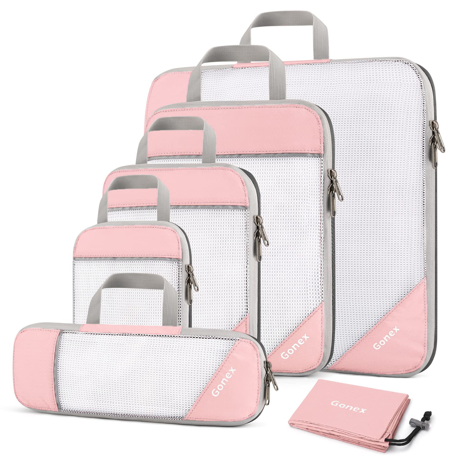 Compression Packing Cubes, Gonex Extensible Storage Mesh Bags Organizers
