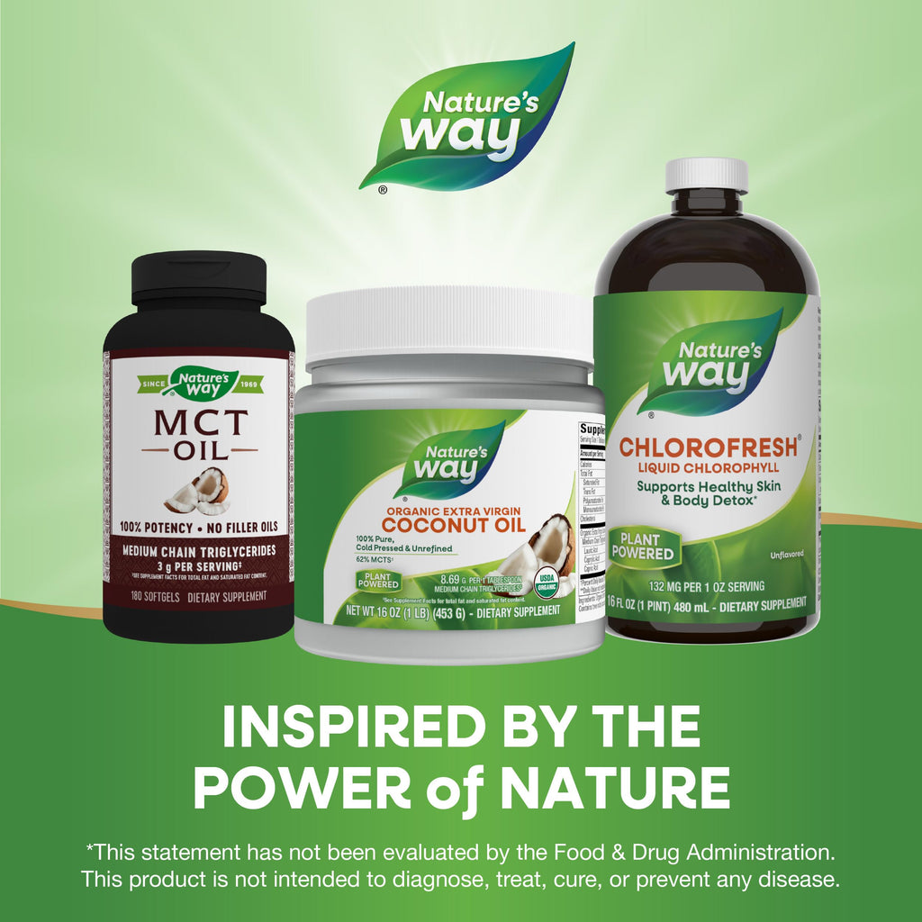 Nature's Way USDA Organic Extra Virgin Coconut Oil- Pure, Cold-Pressed, Non-GMO, 16 Ounces