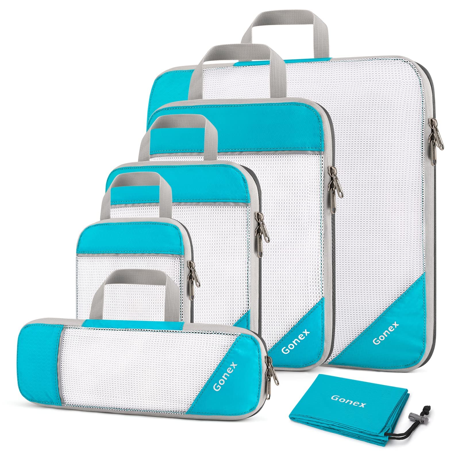 Compression Packing Cubes, Gonex Extensible Storage Mesh Bags Organizers