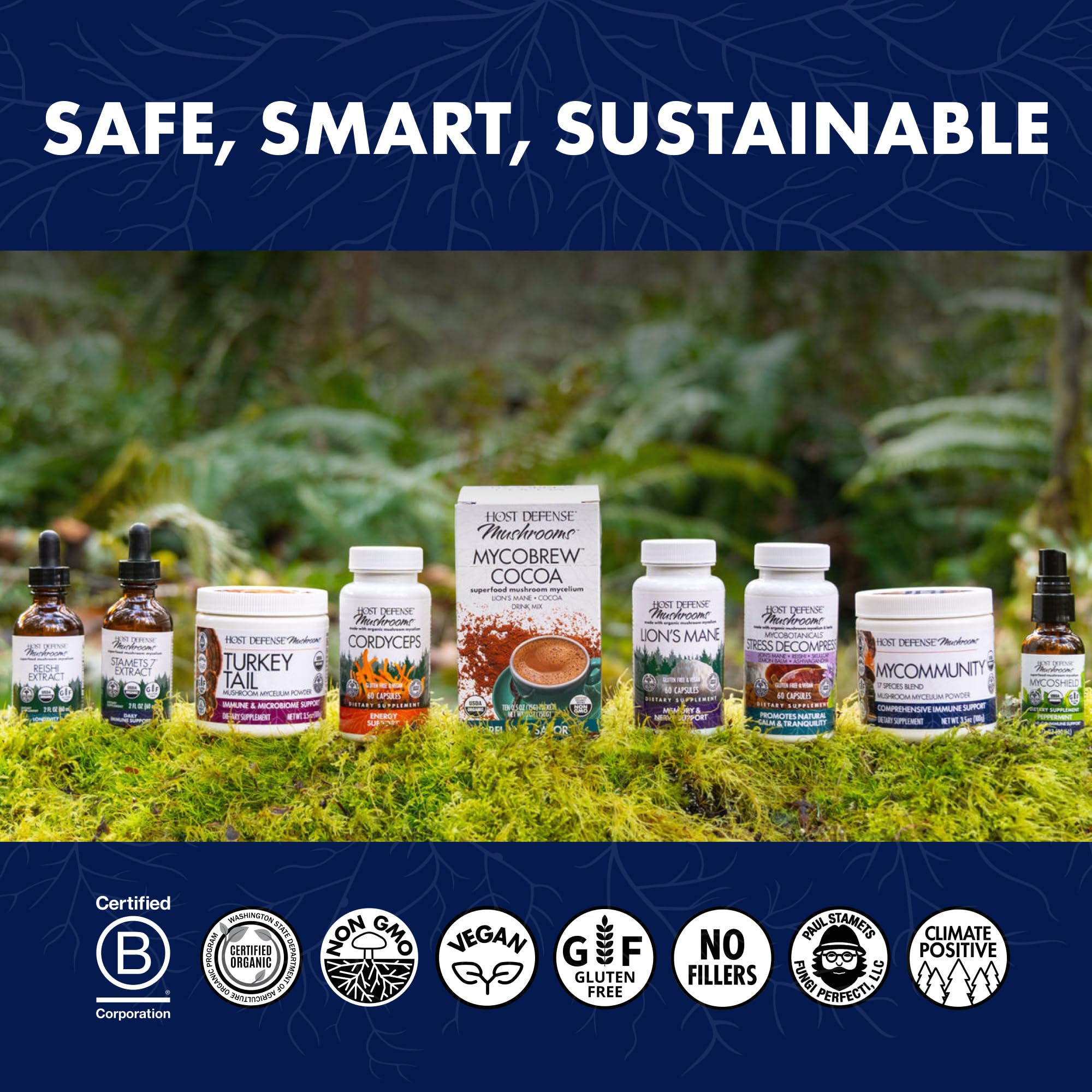 Host Defense Mushrooms Lion's Mane - Supplement Capsules for Brain Health Support - Mushroom Support for Focus & Memory Function - Immune & Nervous System Supplement - 60 Capsules