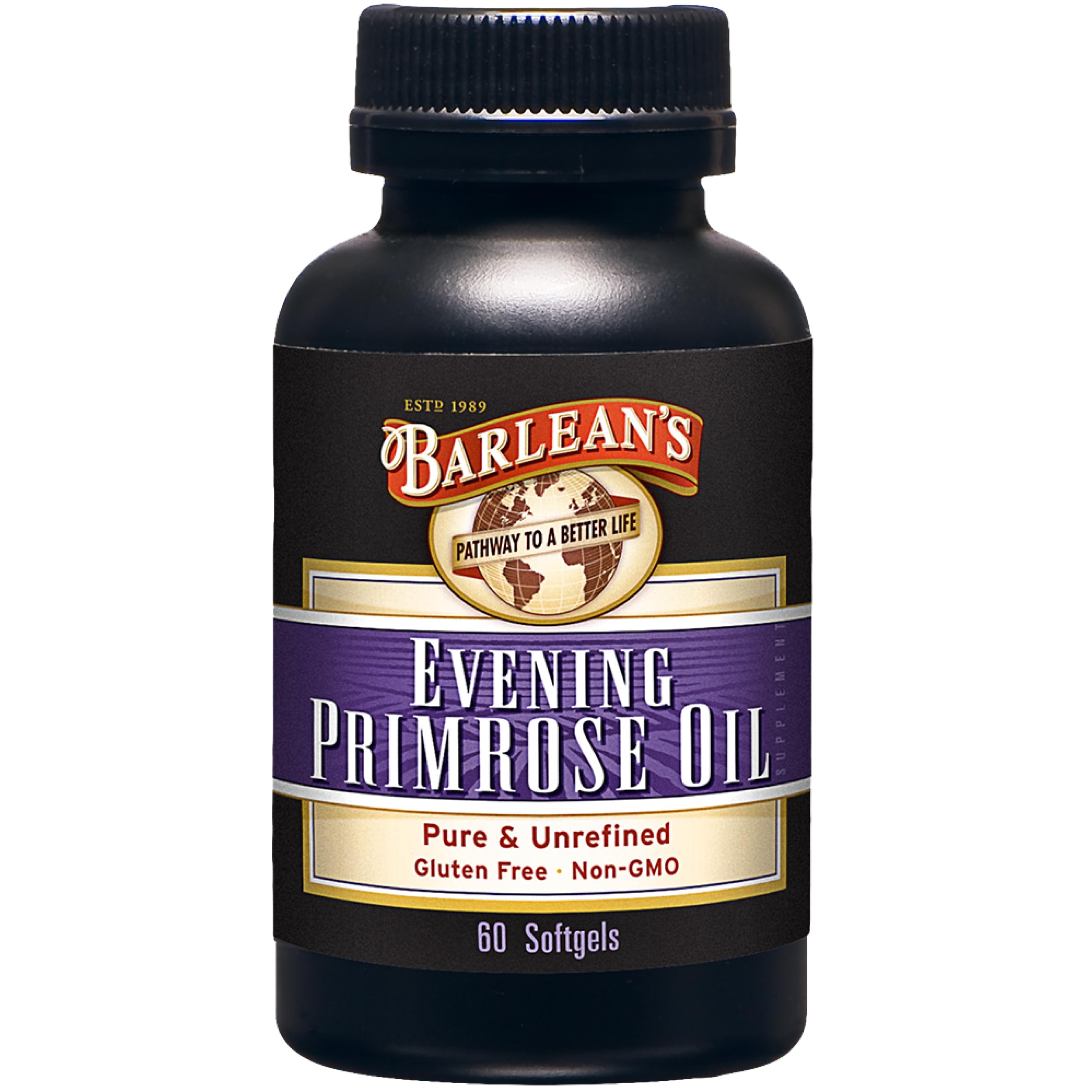 Barlean's Evening Primrose Oil Capsules, GLA Supplement for Men and Women, Healthy Skin, Immune Support and Bone Strength 1300mg Softgels, 120 Count