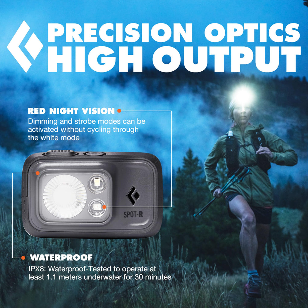 BLACK DIAMOND Spot 400 Headlamp | 400 Lumens Brightness, Dimmable | Waterproof & Durable | 3X AAA Battery Operated (Included) | Graphite