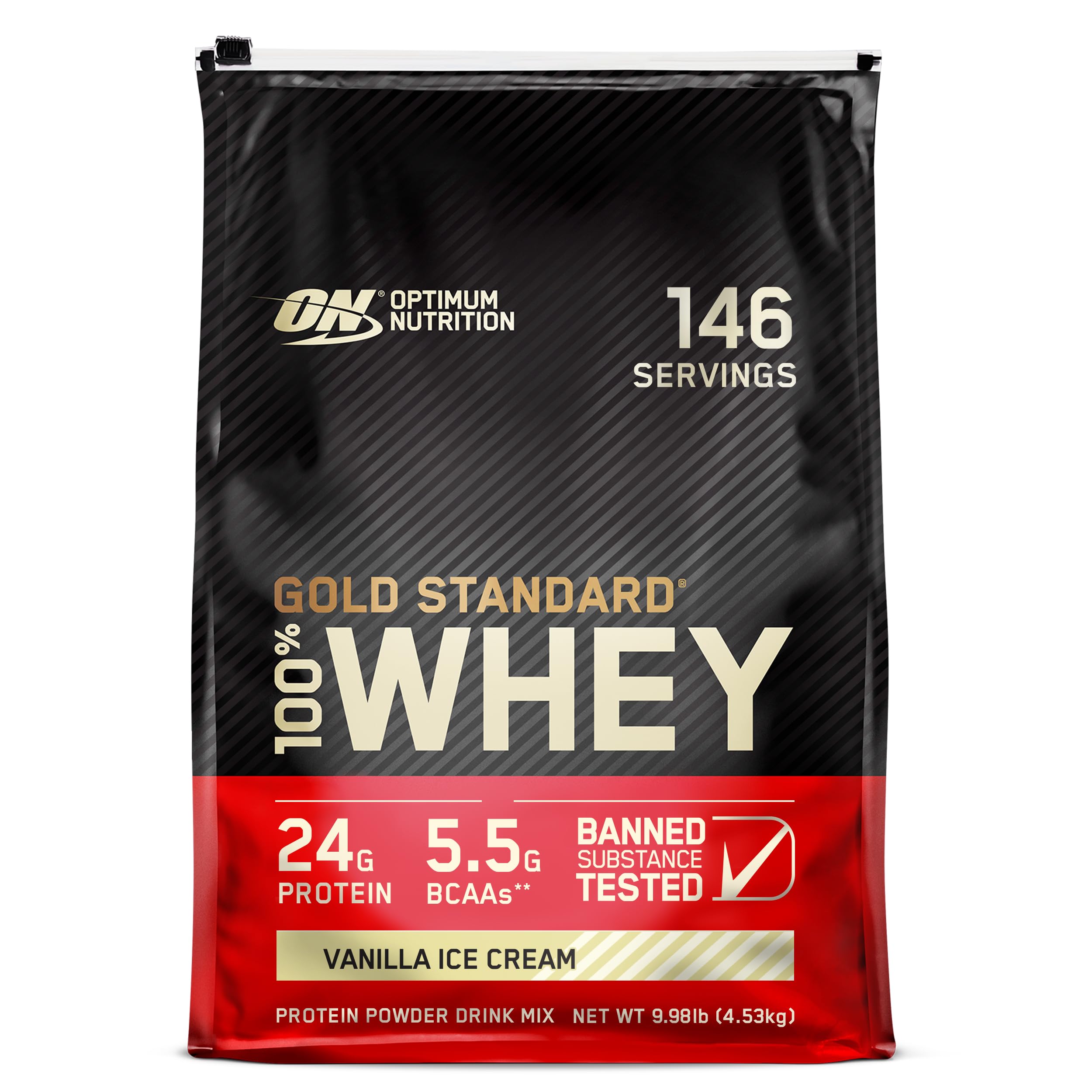 Optimum Nutrition Gold Standard 100% Whey Protein Powder, Double Rich Chocolate, 5 Pound (Packaging May Vary)