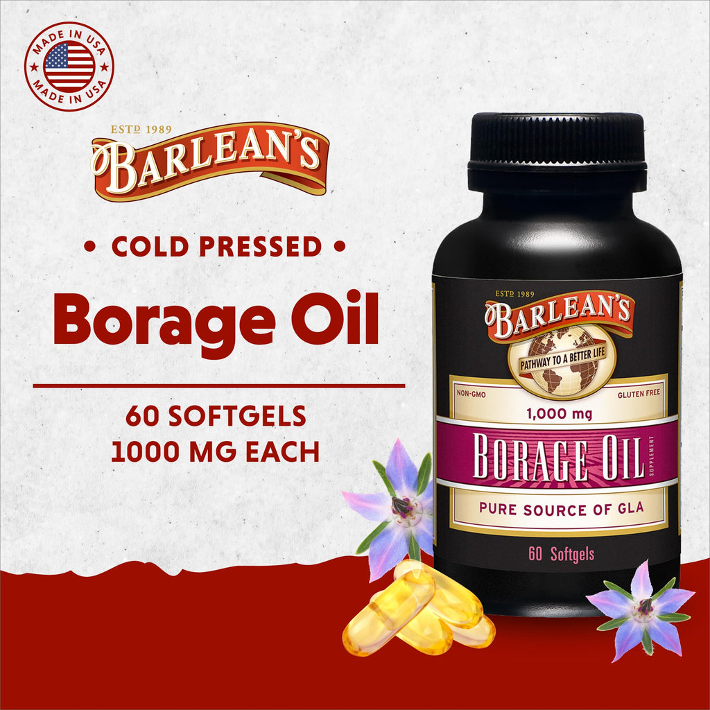 Barlean's Evening Primrose Oil Capsules, GLA Supplement for Men and Women, Healthy Skin, Immune Support and Bone Strength 1300mg Softgels, 120 Count